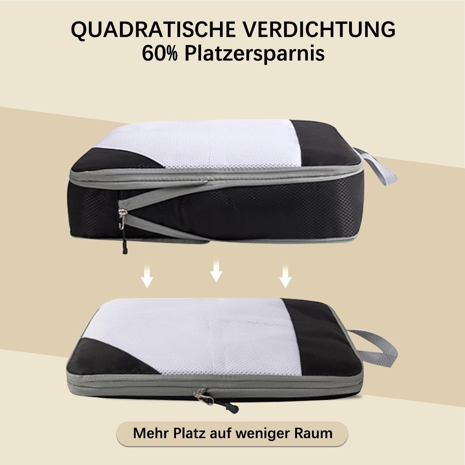 Diwzbyn Kofferorganizer 7-Teiliges Set Packing Cubes Compression, Travel Essentials