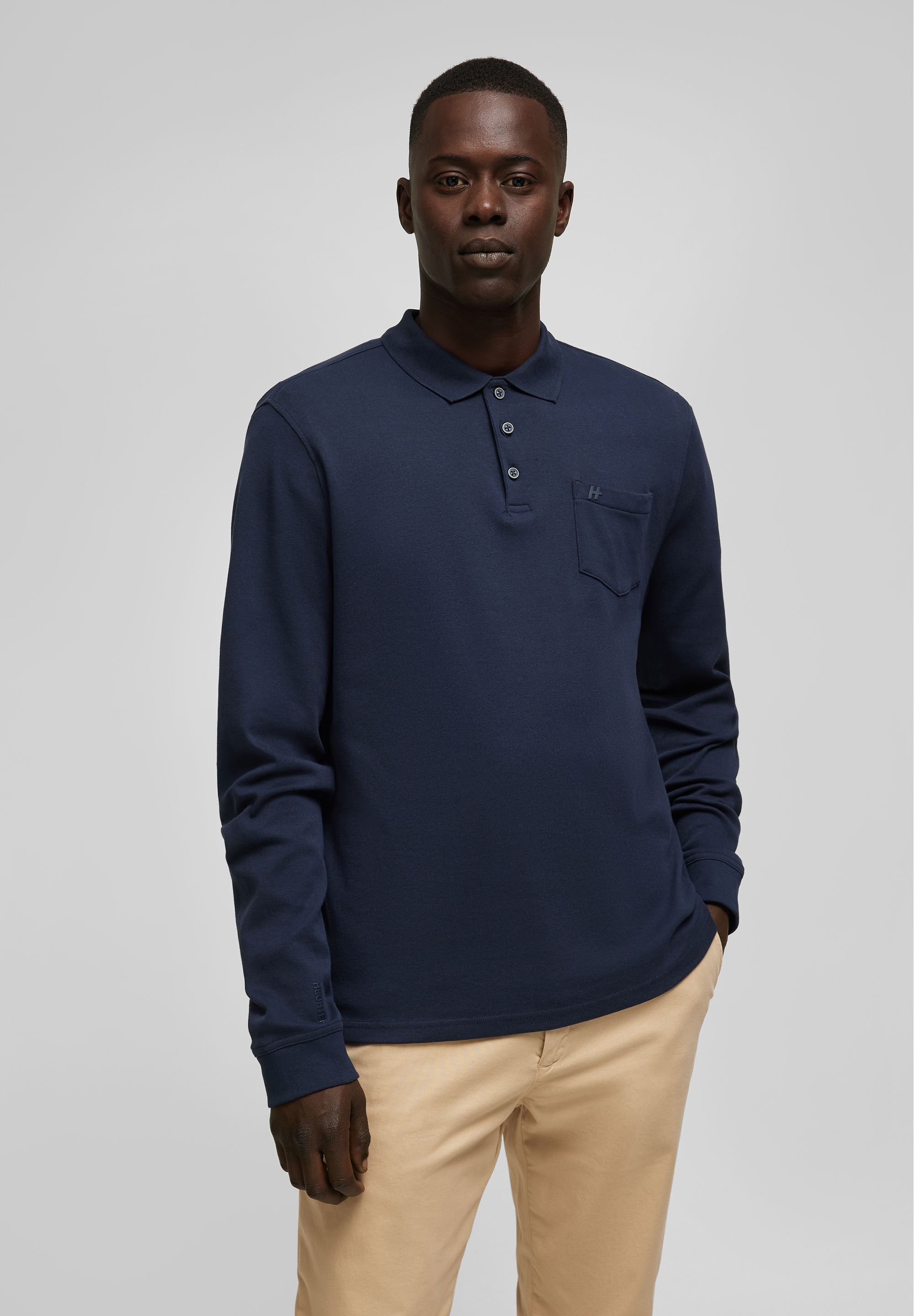 PARIS mit Polokragen Poloshirt blue midnight HECHTER