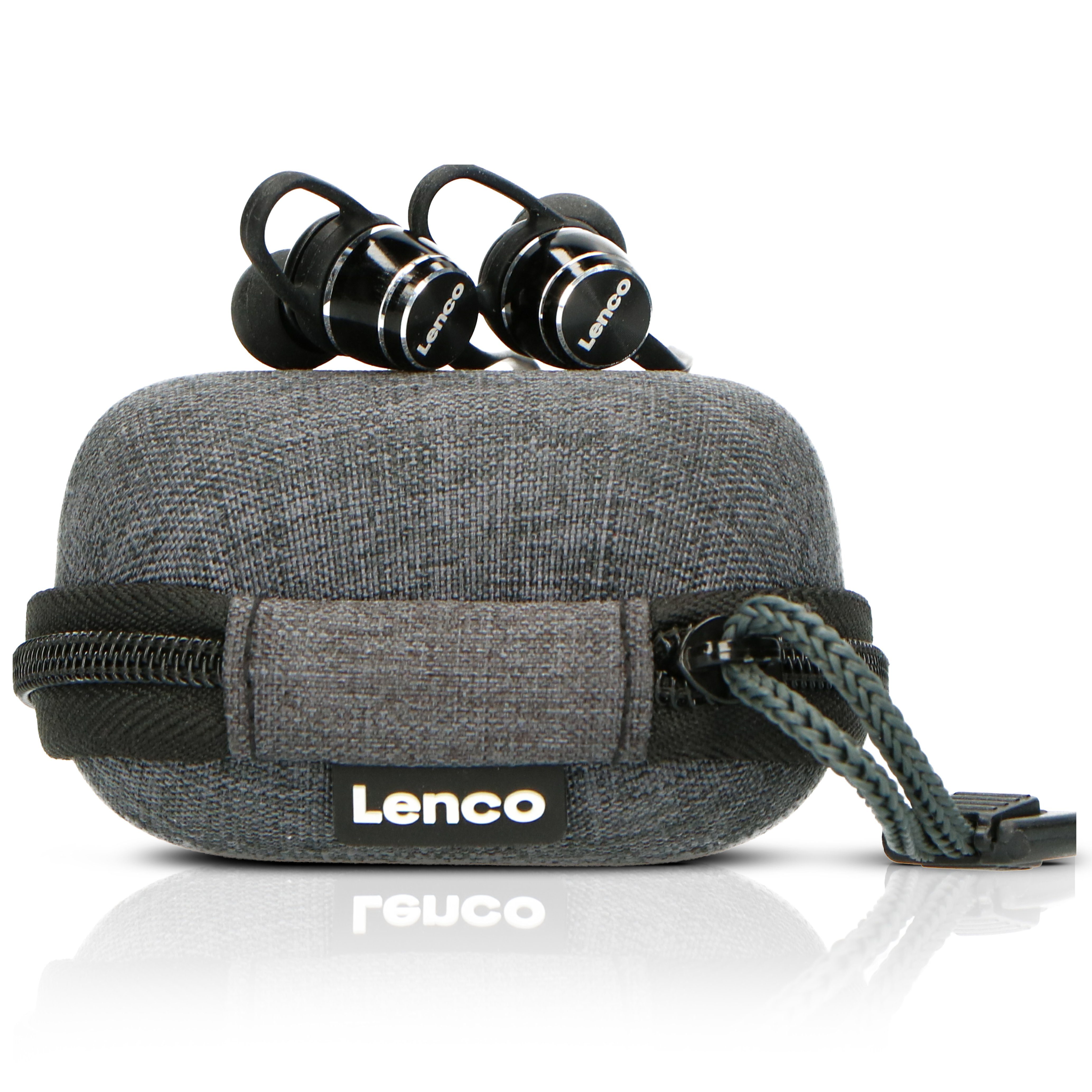 9 Ohrhörer; Lenco Integrierter für mAh bis Akku die EPB-160BK 1000 Bluetooth-Kopfhörer zu st), die für (Spiel-/sprechzeit: 100mAh Powerbank