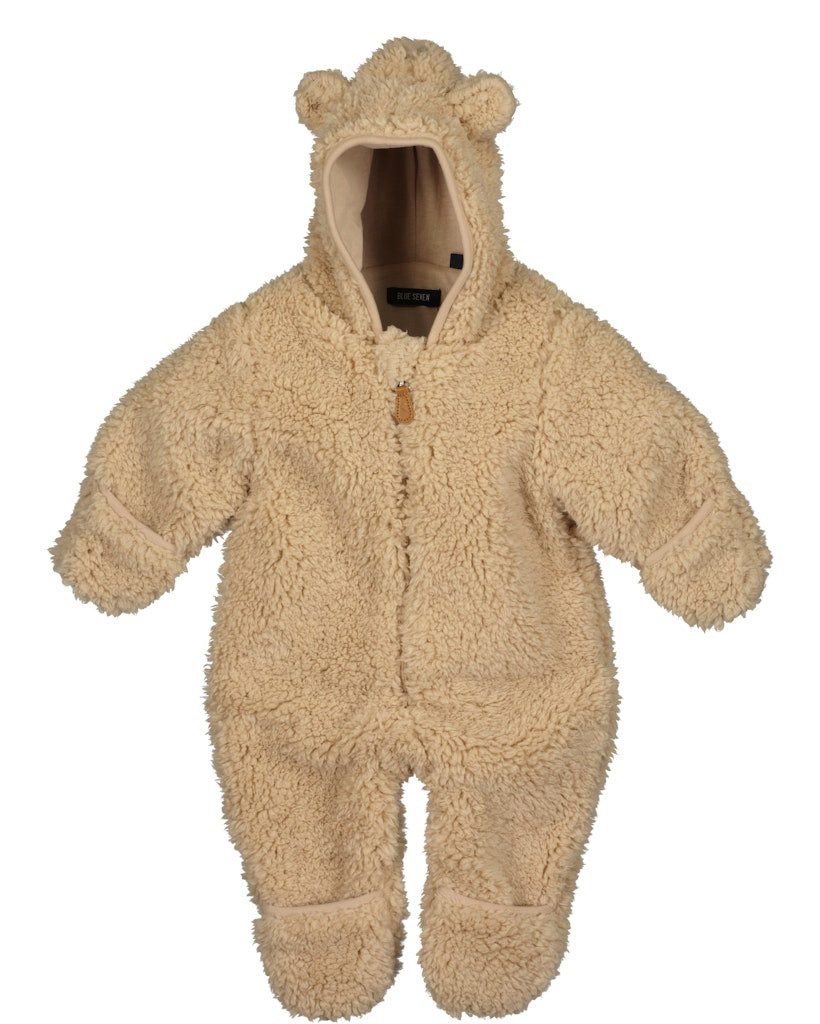Blue Seven Plüschoverall Baby Teddy Overall mit Kapuze, beige, Gr. 56–74