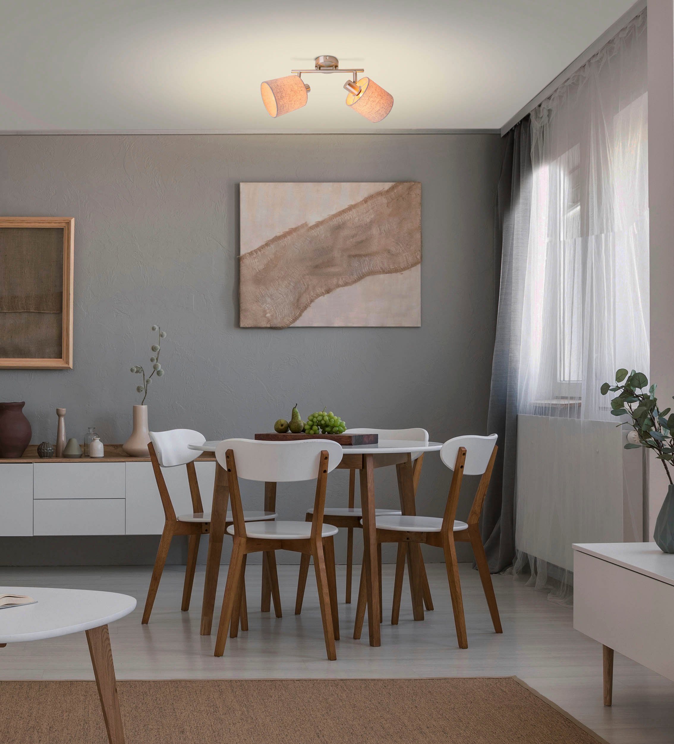 näve Deckenleuchte Maron, ohne Leuchtmittel, 2er Deckenleuchte, Wandleuchte günstig online kaufen