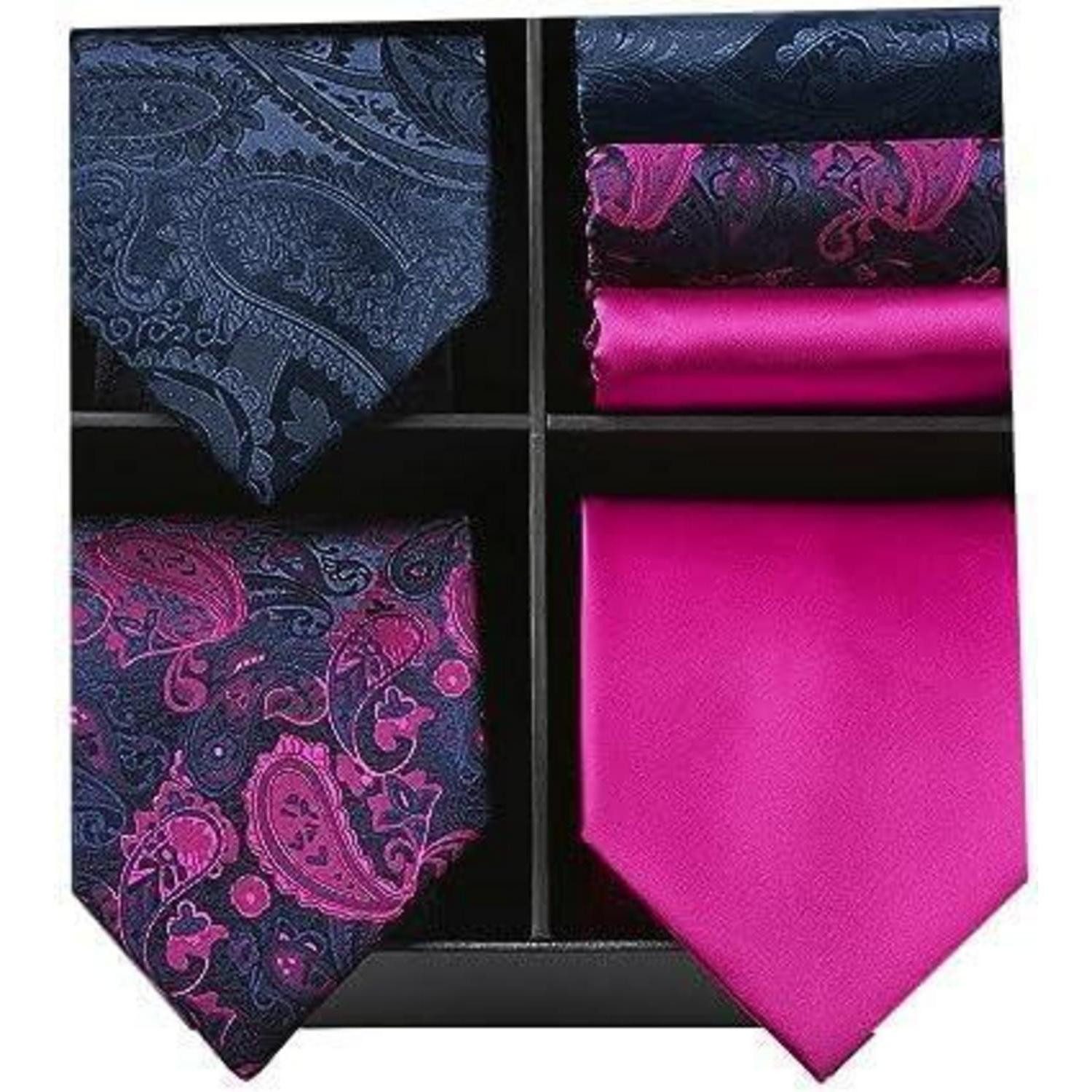 LuxusKollektion Krawatte Krawatte Herren Seidenkrawatte 3er Set HT-pK Einheitsgröße
