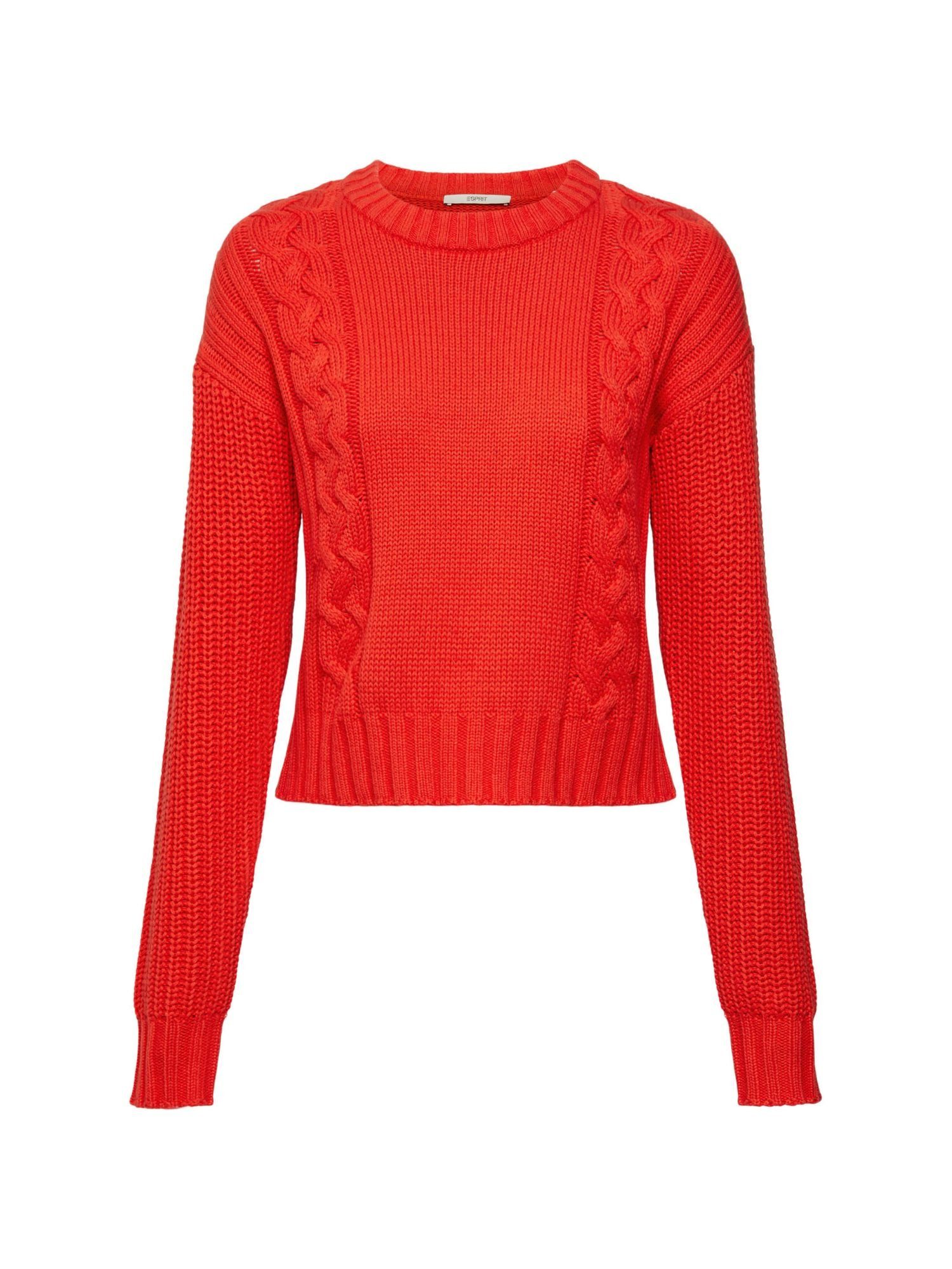 Esprit Rundhalspullover Pullover aus Strick RED