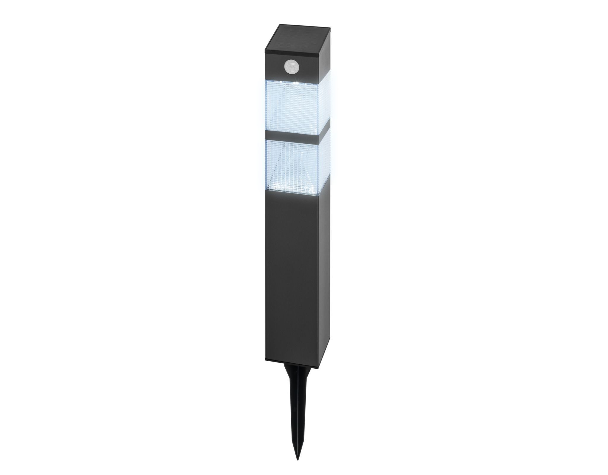 Livarno home LED Gartenleuchte LED Solar Gartenleuchte Edelstahl Bewegungsmelder 50,5cm anthrazit, Neutralweiß