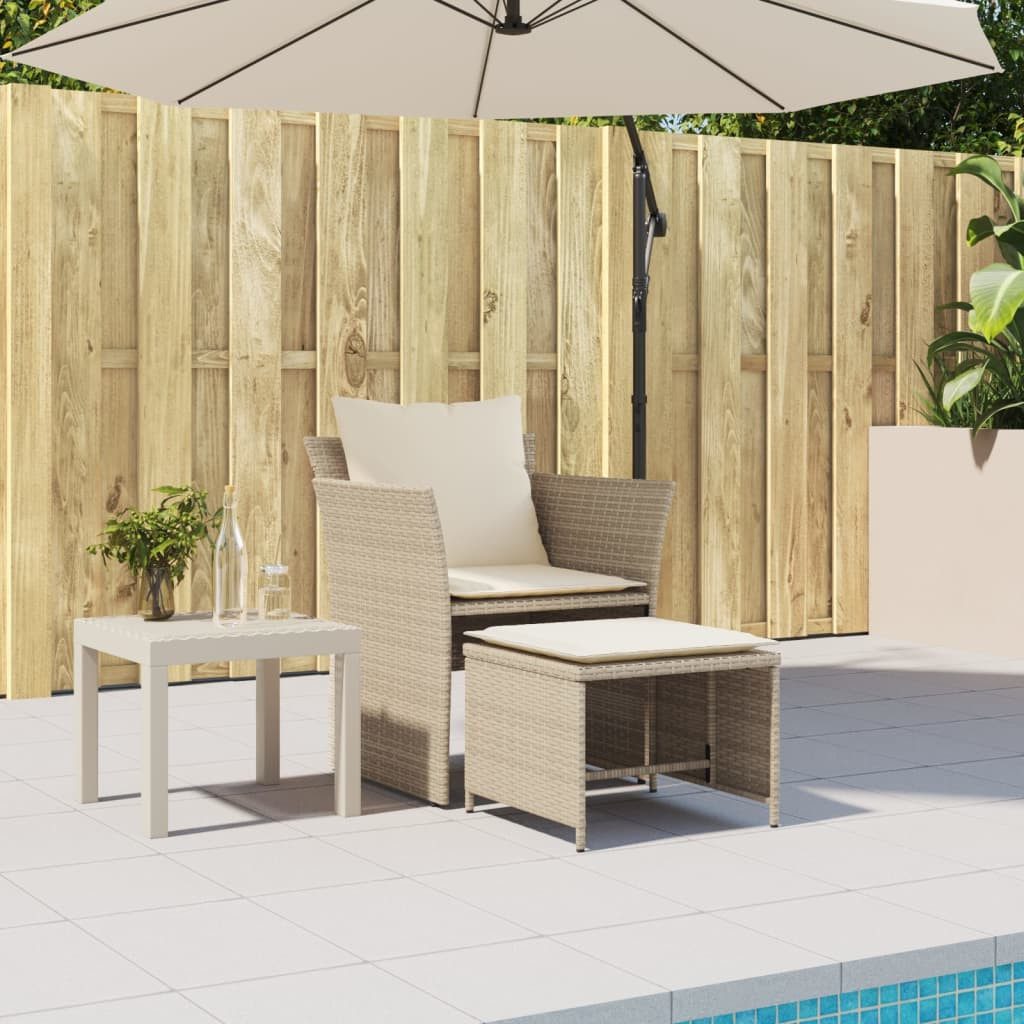 vidaXL Gartenlounge-Set Gartenstuhl mit Fußhocker Beige günstig online kaufen