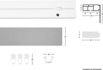 Gardinenschiene Kunststoffschiene mit Blende, GARESA, 1-läufig, Wunschmaßlänge, mit Bohren, verschraubt, Deckenmontage, verlängerbar, einfache Montage, schlicht