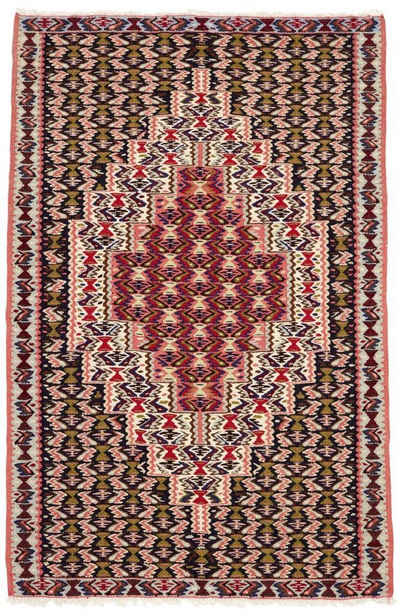 Orientteppich Kelim Fars Senneh 77x118 Handgewebter Orientteppich / Perserteppich, Nain Trading, rechteckig, Höhe: 4 mm