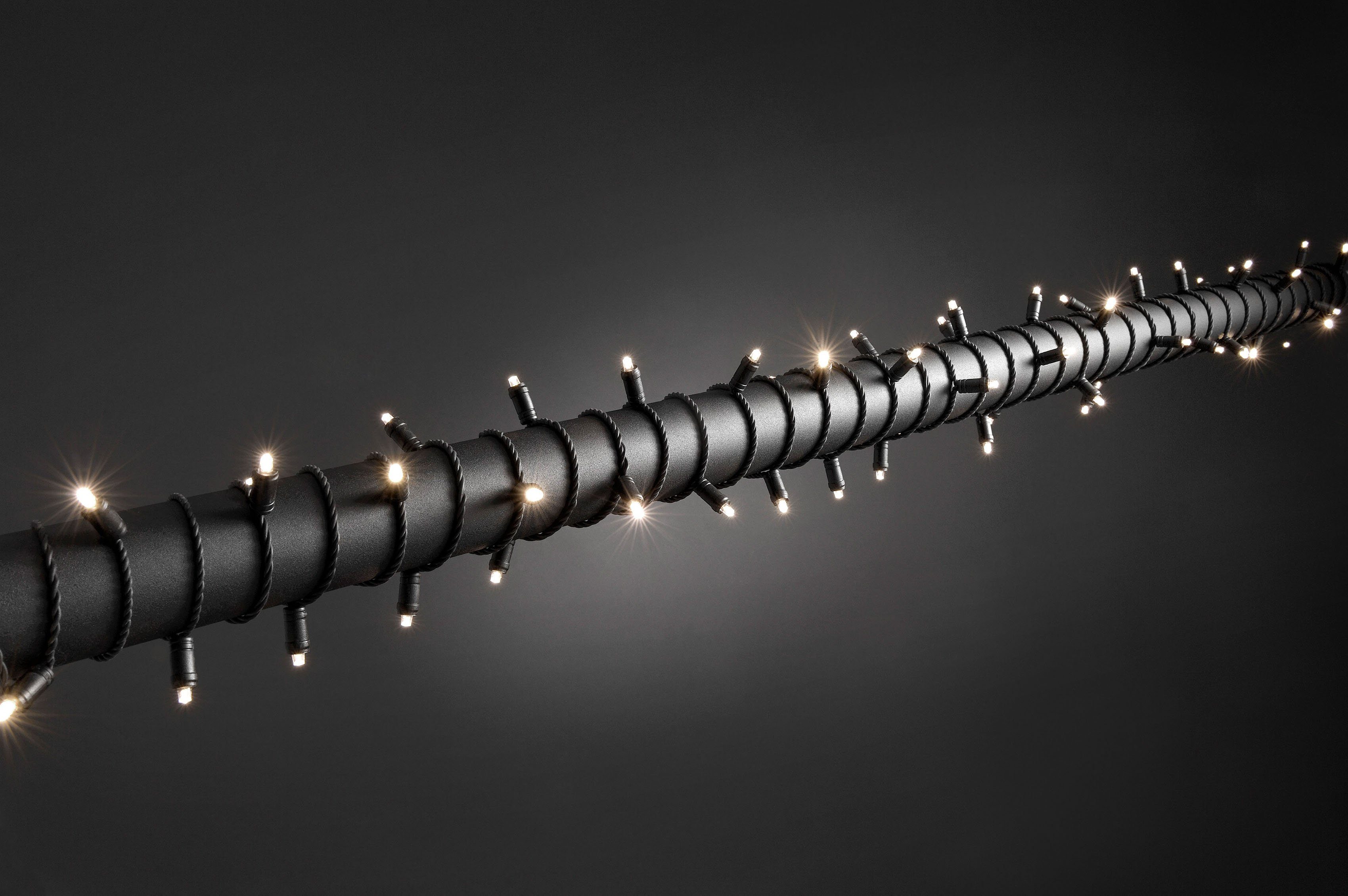 KONSTSMIDE LED-Lichterkette Weihnachtsdeko aussen, 80-flammig, Micro LED Lichterkette, schutzisoliert/umgossen, 80 warm weiße Dioden