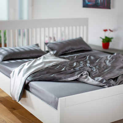 Bettbezug Seiden-Bettbezug aus Maulbeerseide, Anthracite / Grey, orignee