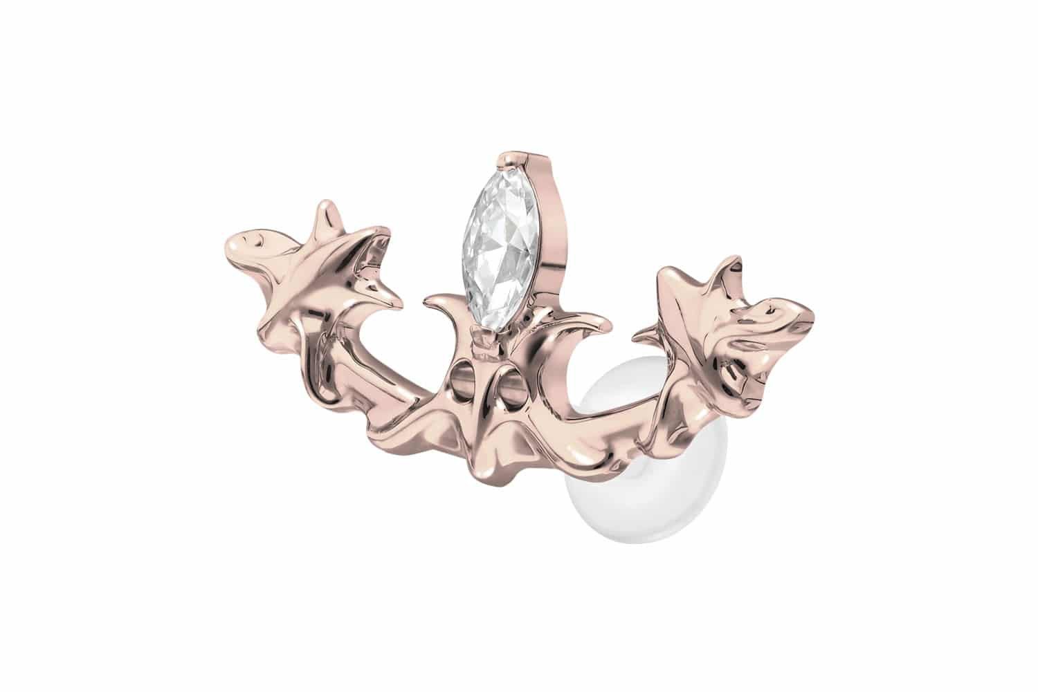 PIERCINGLINE Piercing-Set PTFE Labret mit Innengewinde + Titan-Aufsatz GOTISCHES DESIGN (Labrets, 1-tlg)