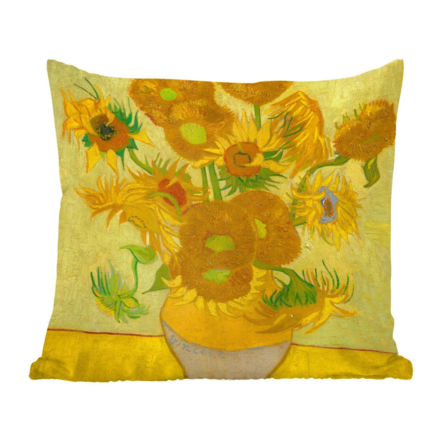 MuchoWow Dekokissen Sonnenblumen - Vincent van Gogh, Zierkissen mit Füllung für Wohzimmer, Schlafzimmer, Deko, Sofakissen | Dekokissen