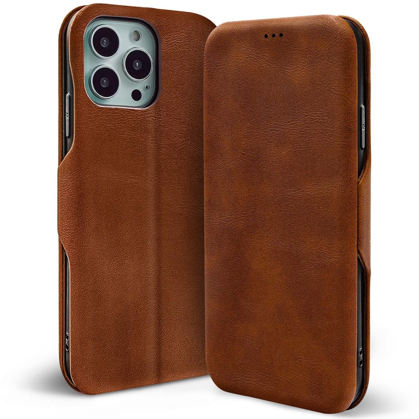 CoolGadget Handyhülle Premium Klapptasche Wallet Case für Apple iPhone 16 Pro 6,3 Zoll, Handy Tasche mit Kartenfach Book Schutzhülle