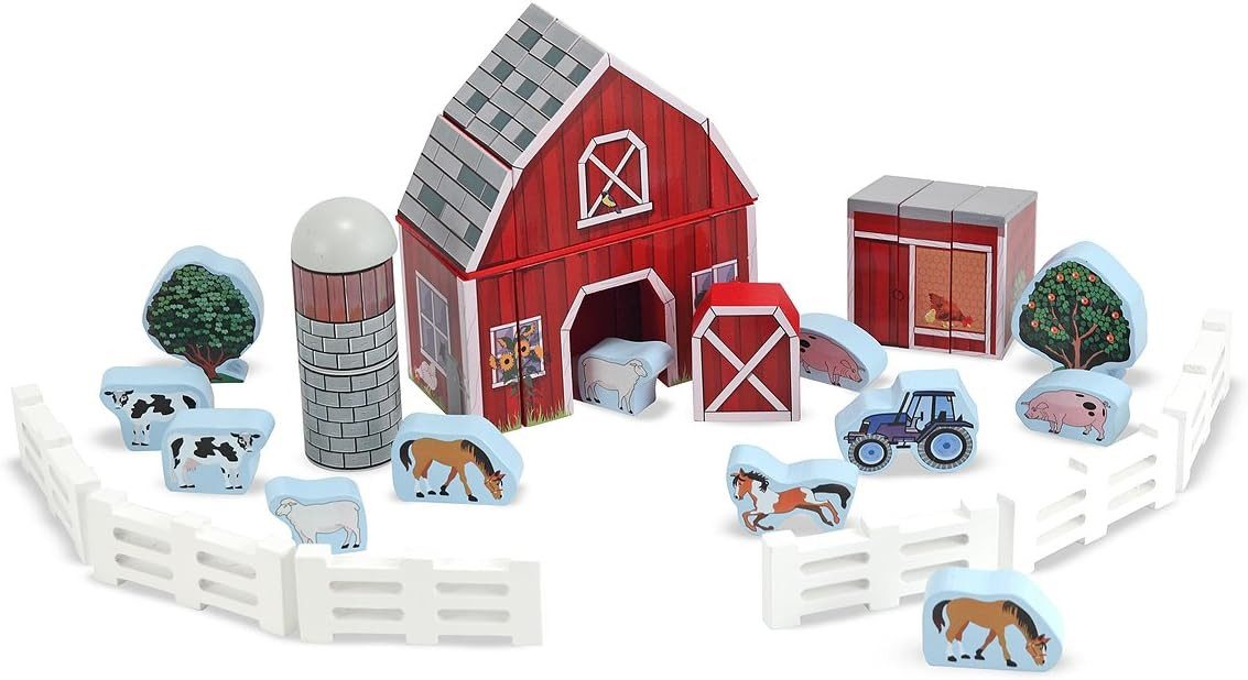 Melissa & Doug Spielwelt Bauernhof Holzbausteine
