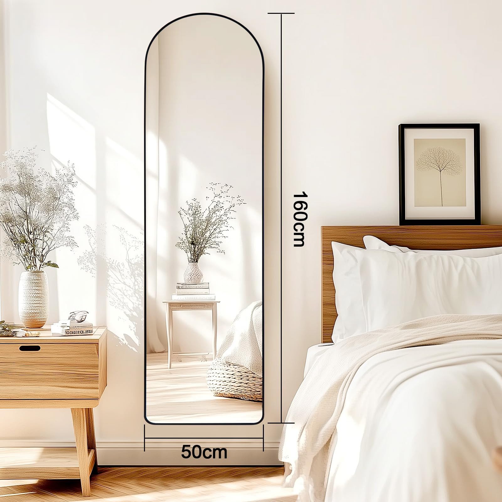 Youyijia Ganzkörperspiegel Standspiegel Wandspiegel, Ganzkörperspiegel, stehend Gehärtetes Glas