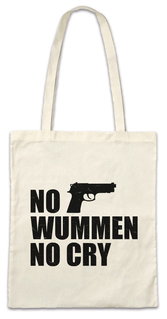 Beuteltasche No Wummen No Cry Stofftasche Pazifismus Reggae Jamaica Irie Jah Fun