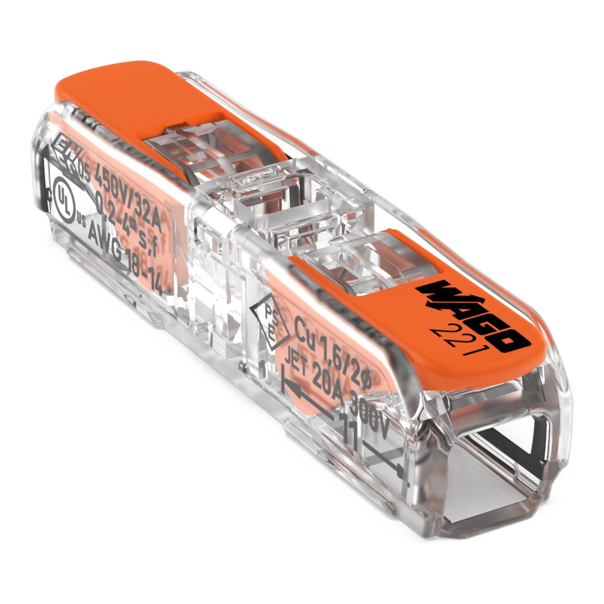 WAGO Koax-Kabelverbinder Wago Durchgangsverbinder mit Hebel 221-2411 60 Stk