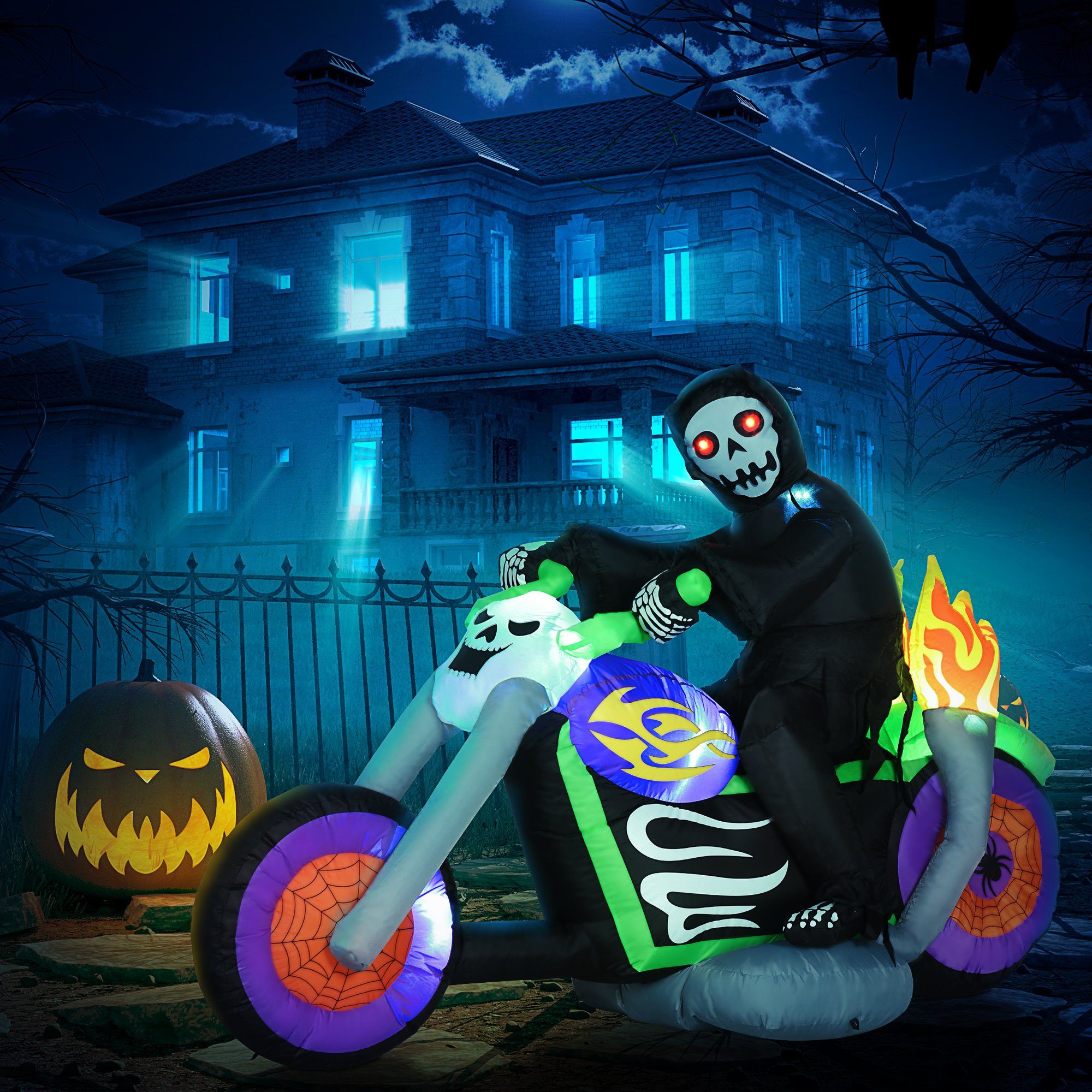 Set 6x aufkleber sticker halloween auto motorrad deko geist