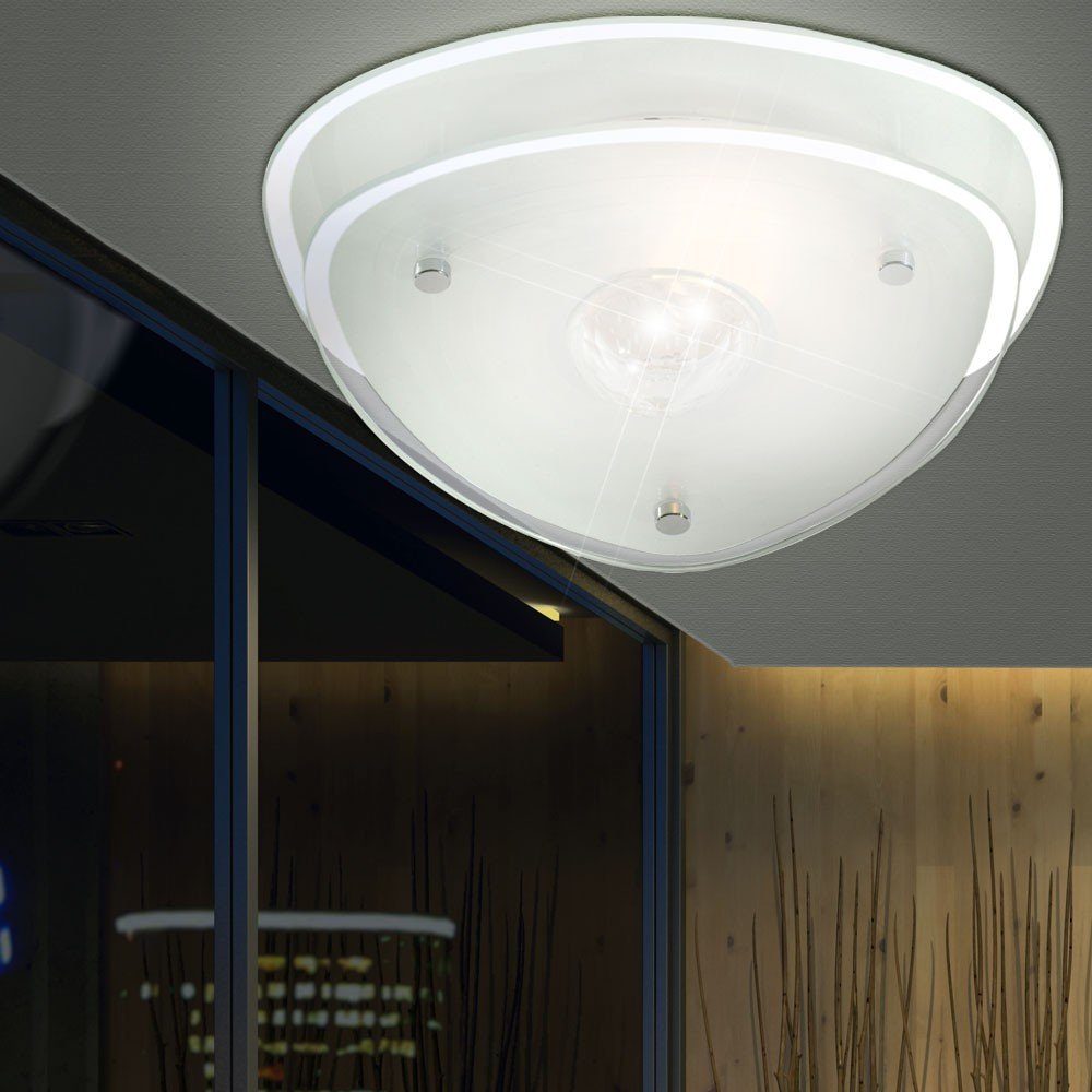 Glas Leuchte etc-shop Lampe Leuchtmittel Decken Deckenleuchte, Gästezimmer nicht Kristall Muster Beleuchtung IP20 inklusive,