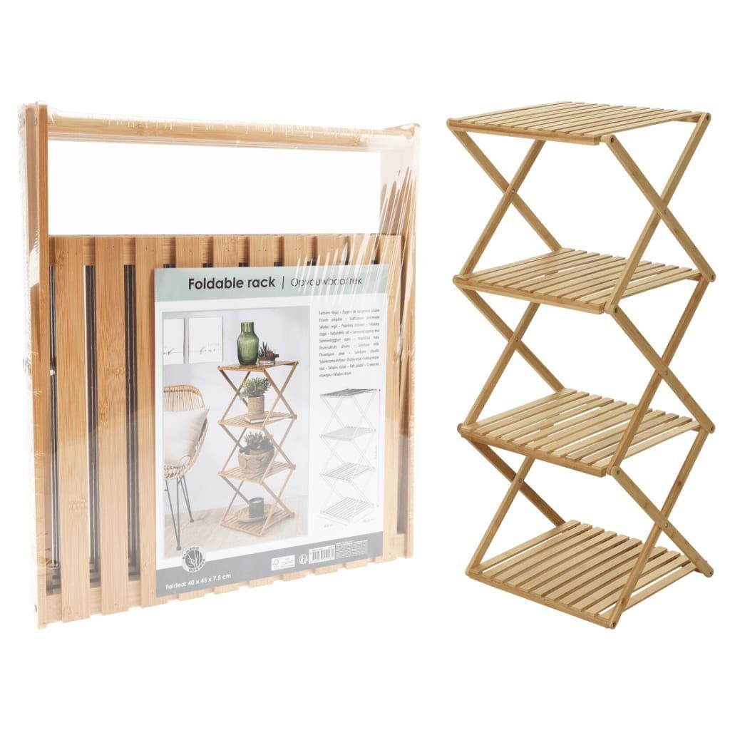 Home&Styling Klappregal Bücherregal mit Böden Bambus 4
