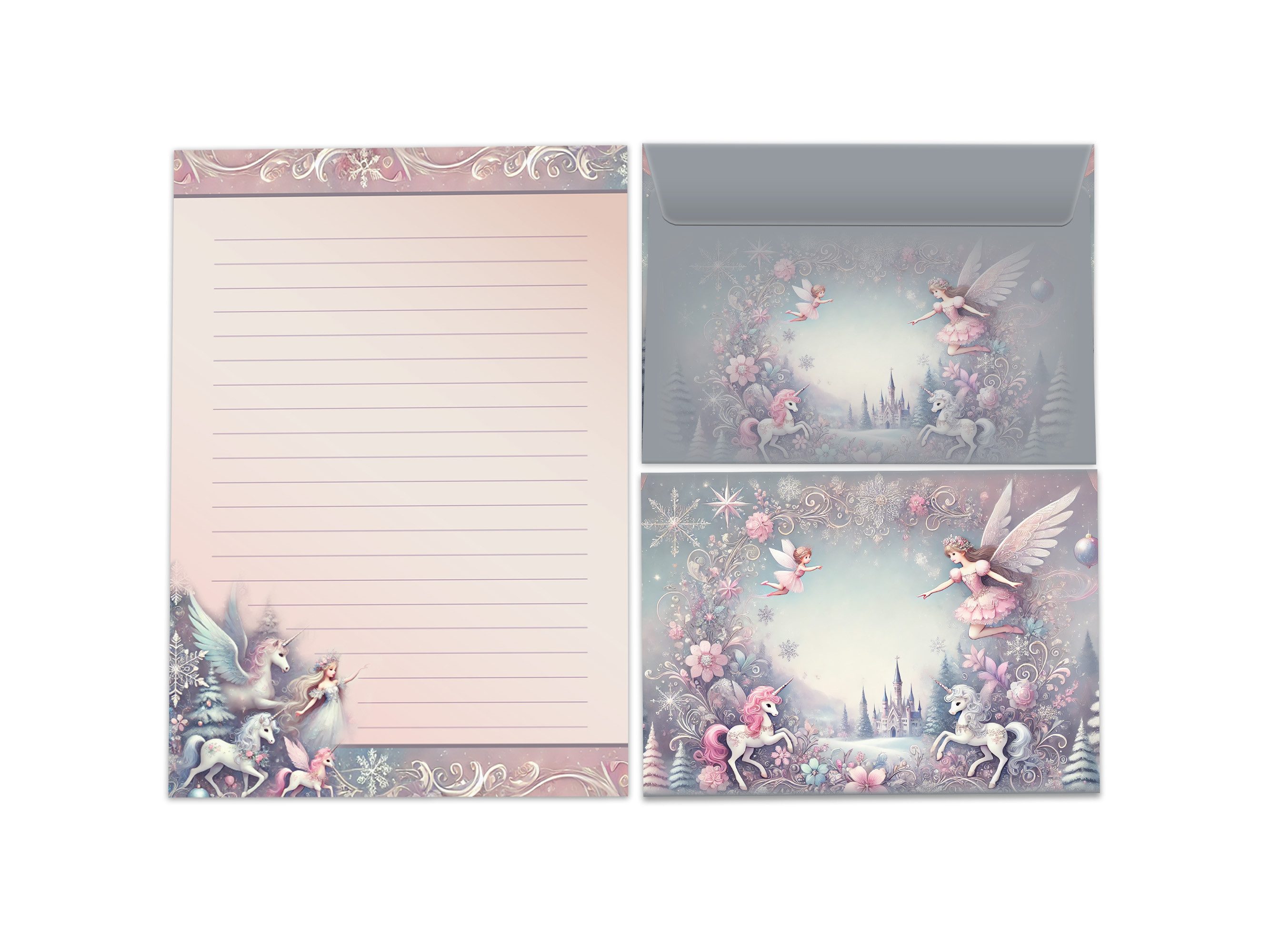LIMONIA Briefpapier Set Kinder Briefblock A5 mit Umschlägen Notizblock Weihnachten, Weihnachtsbriefpapier, Weihnachtsgrüße, Geschenk Idee