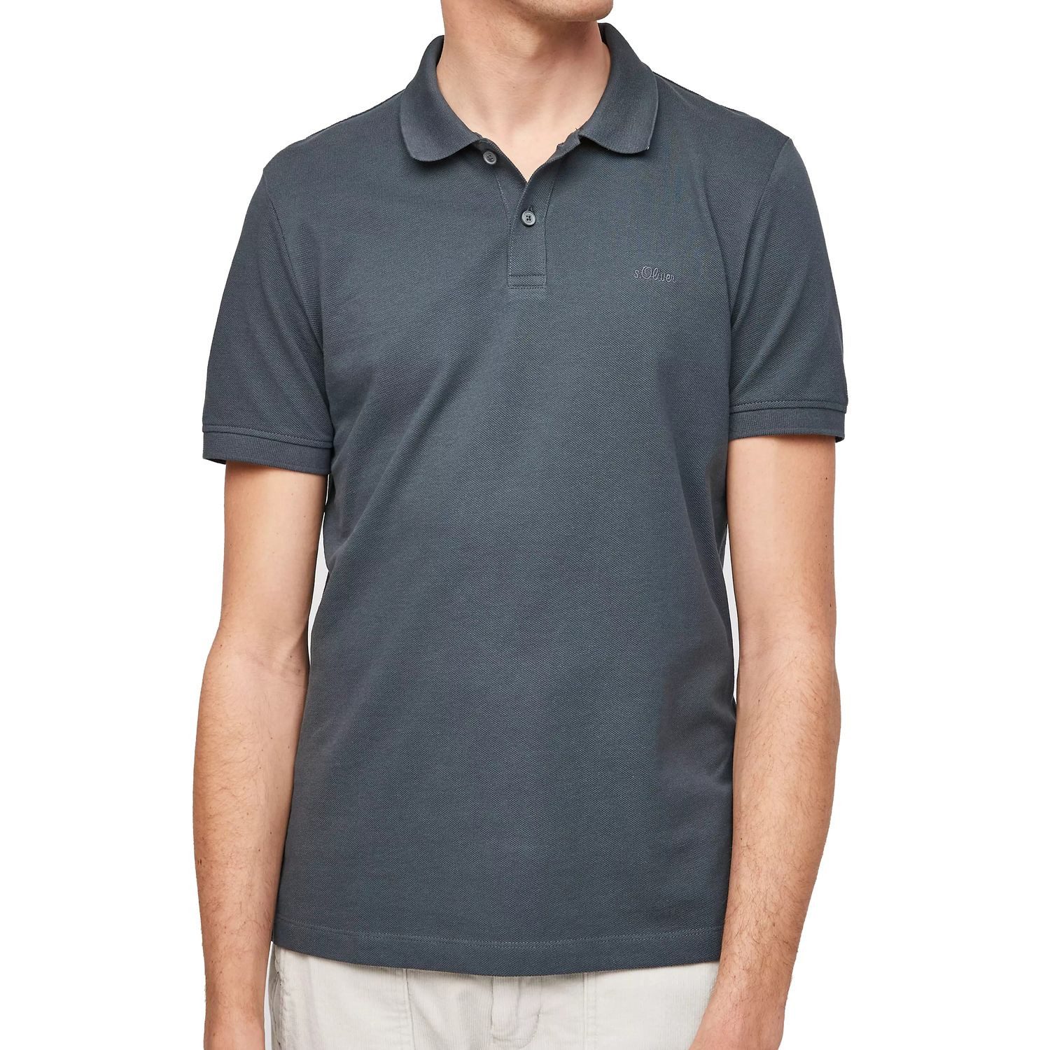 s.Oliver Poloshirt Basic (1-tlg) Piqué, Kragen, Knöpfe, Logo-Stickerei