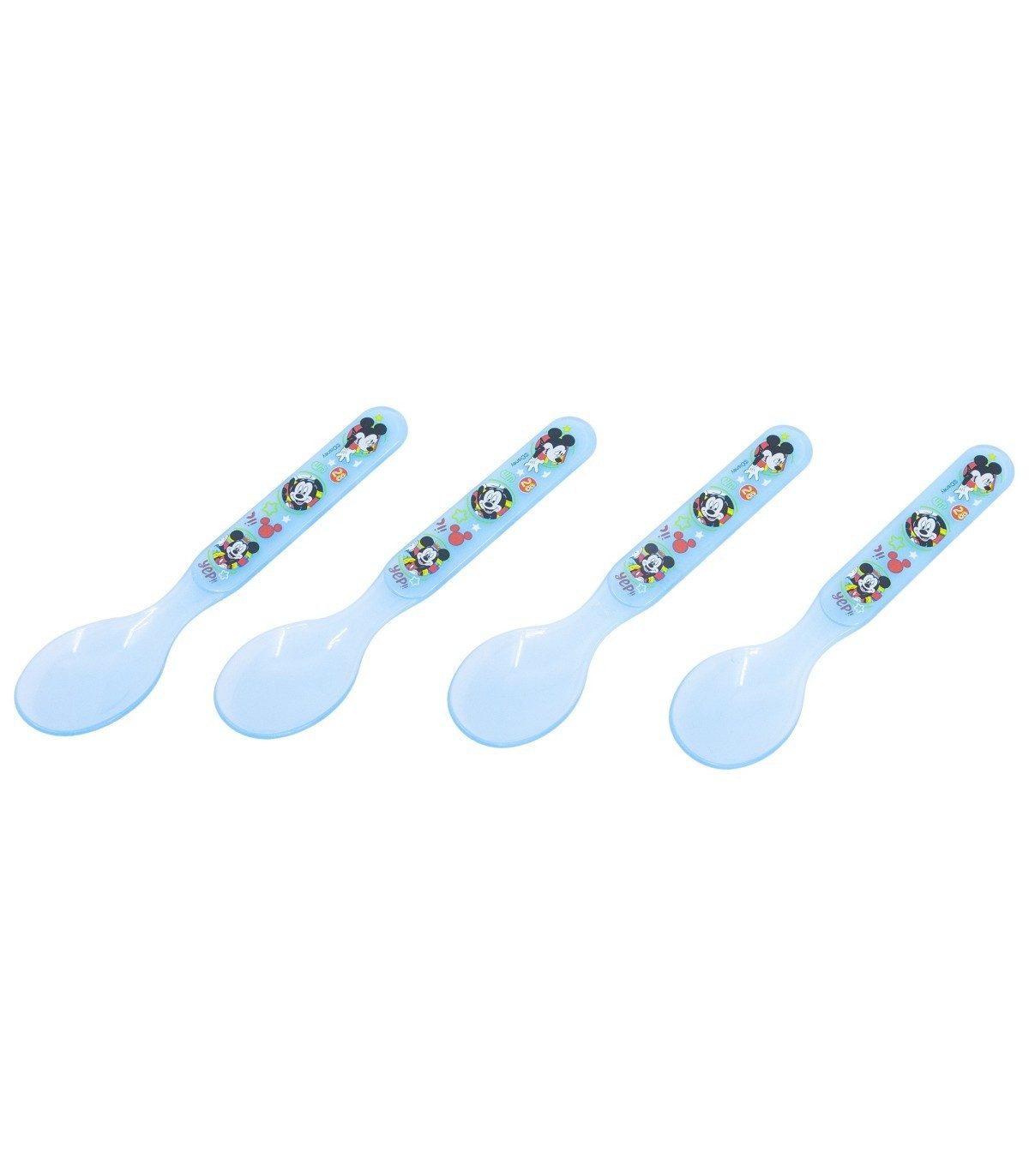Disney Mickey Mouse Kinderlöffel Set 4 teilig geeignet für Mikrowelle und Spülmaschine ab 4 Jahre