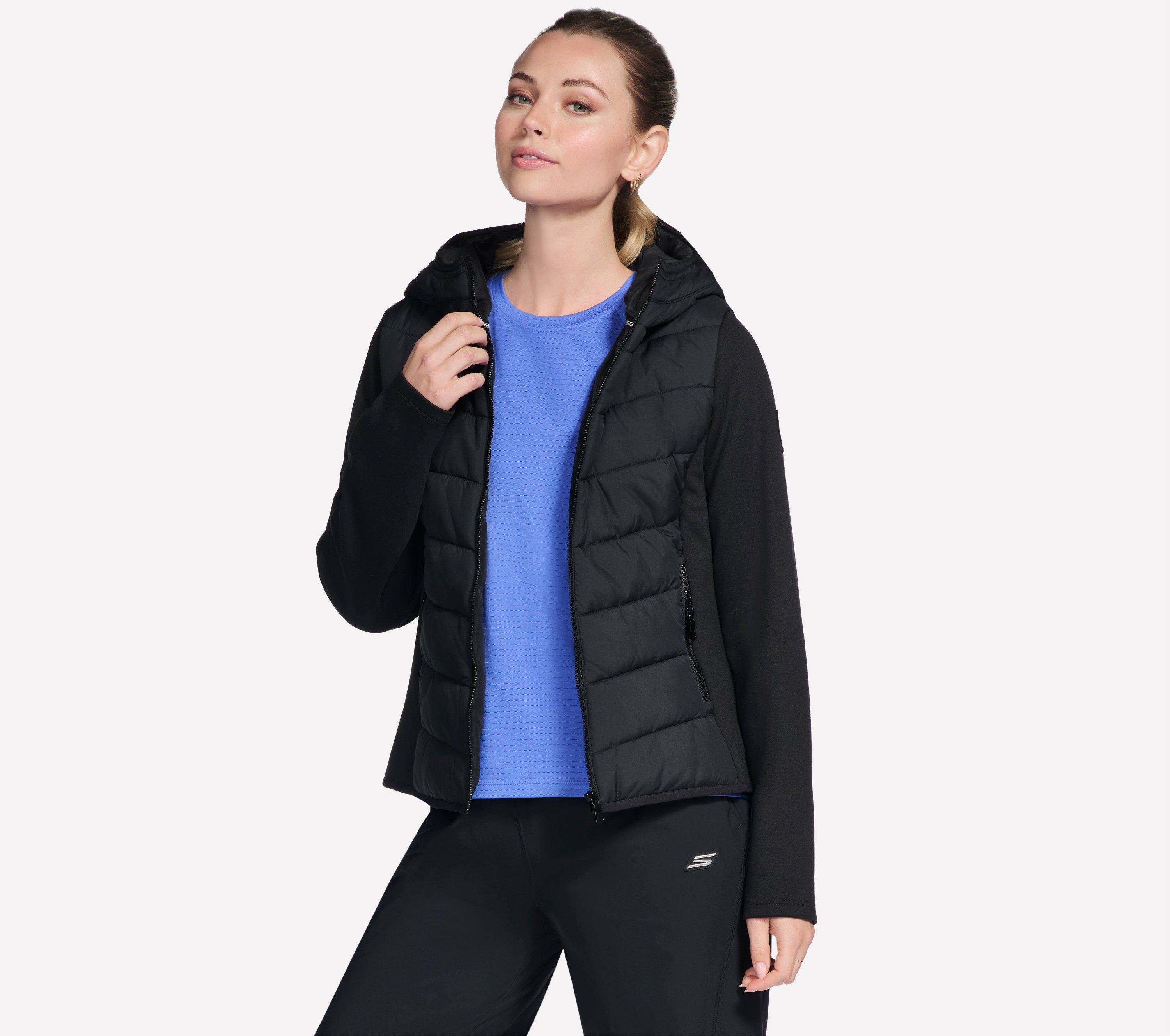 Skechers Funktionsjacke SKECHERS PERFORMANCE ELITE HOODED JACKET Hybridjacke, mit gesteppter Vorder- und Rückseite