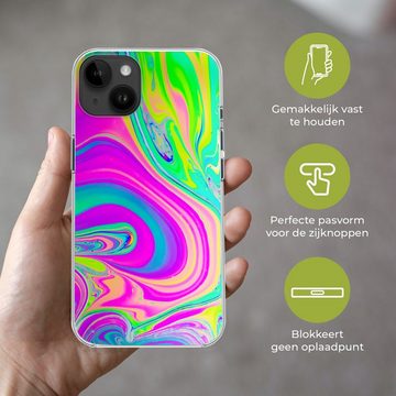 MuchoWow Handyhülle Formen - Farbe - Kunst - Psychedelisch, Handyhülle Telefonhülle Apple iPhone 14 Plus