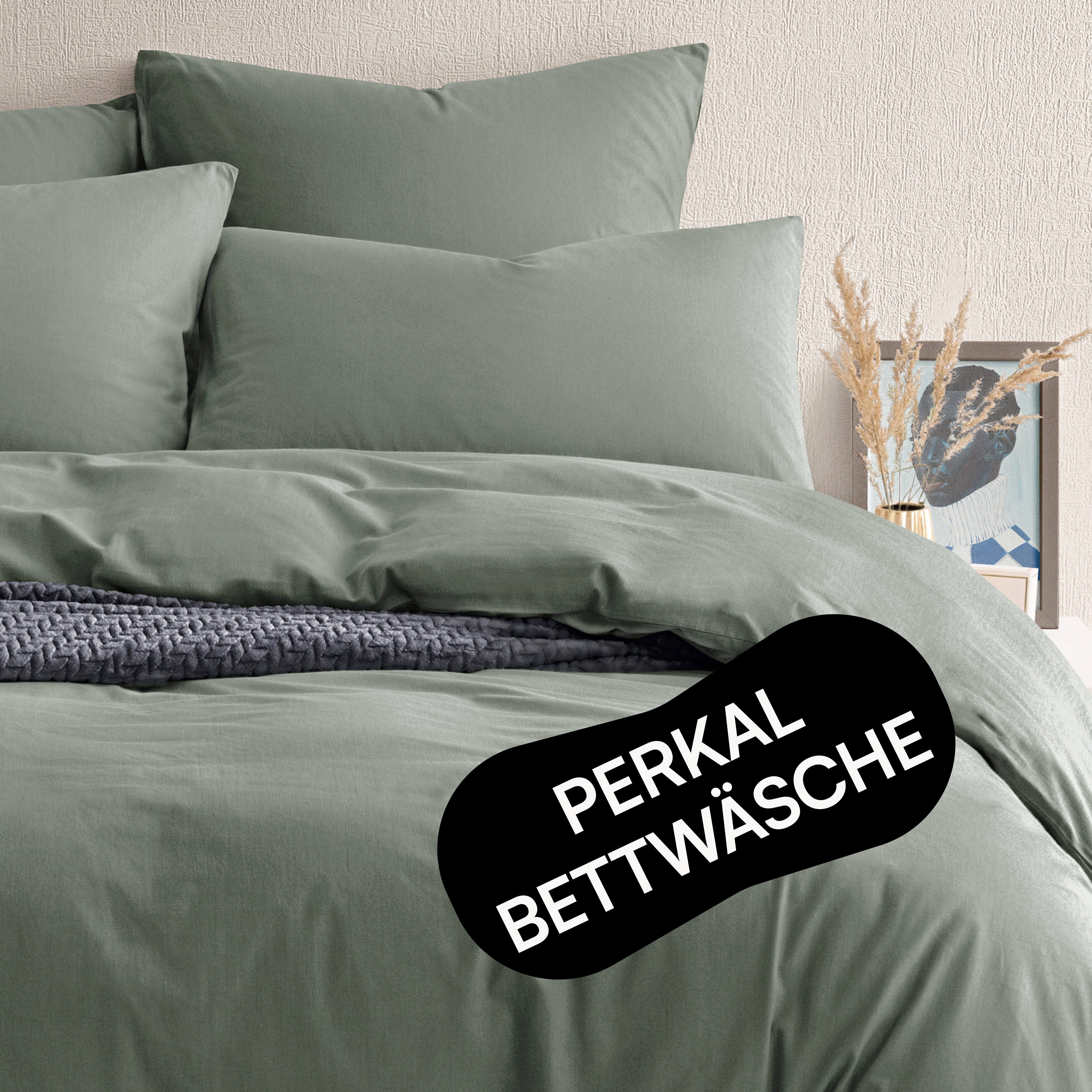 Seralino Bettwäsche Set, Perkal, 2 teilig, 100% Bio Baumwolle, ab gr. 135x200, Perkal, besonders weich & atmungsaktiv, BCI zertifiziert, mit Reißverschluss