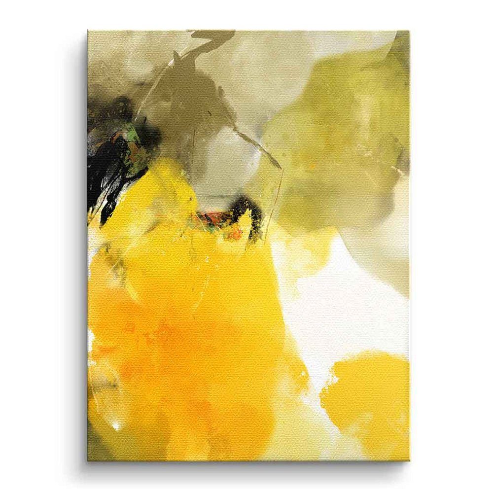 DOTCOMCANVAS® Leinwandbild Transparent, Leinwandbild gelb moderne abstrakte Kunst Druck Wandbild