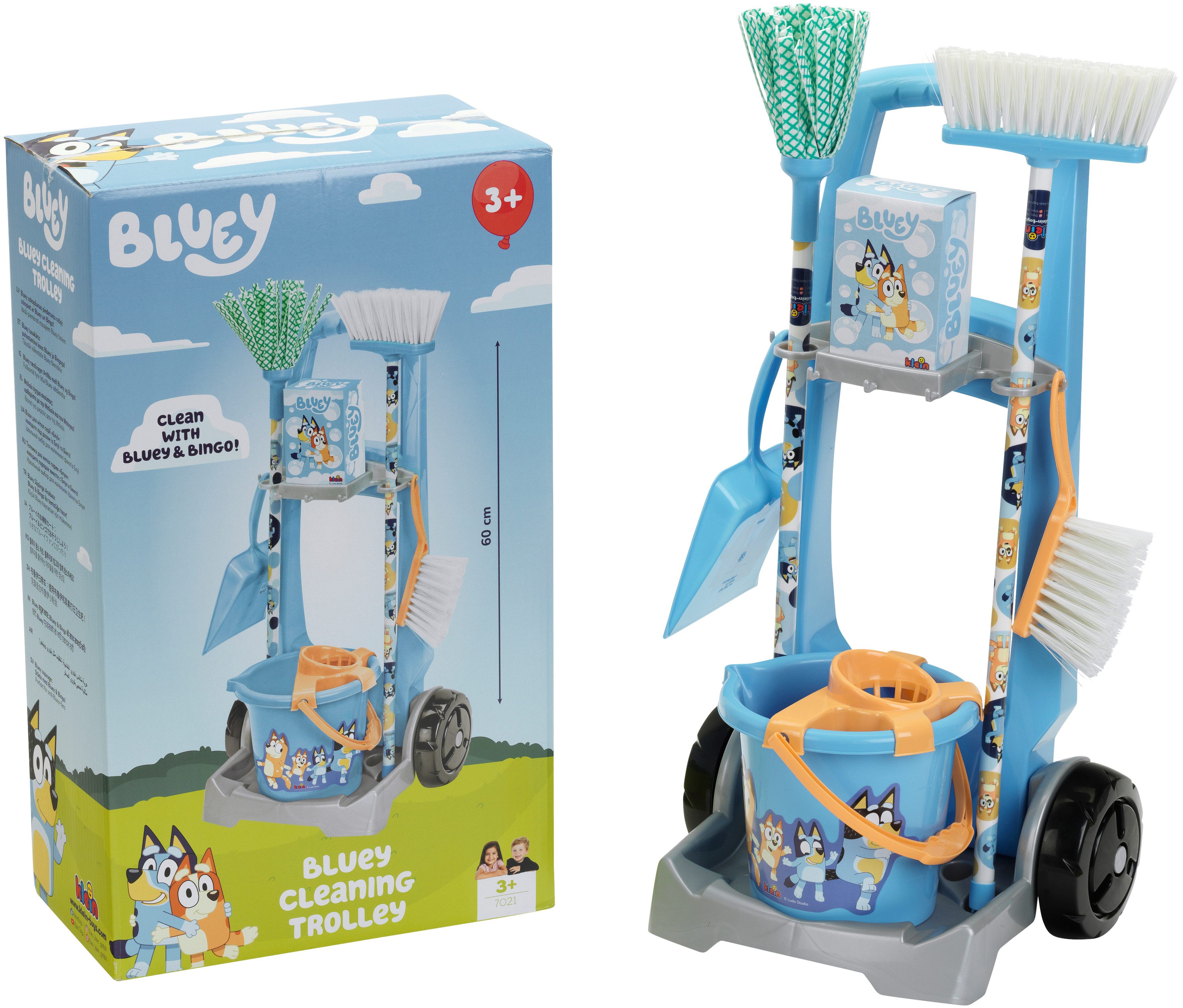 Klein Kinder-Besenwagen Bluey, Made in Germany
