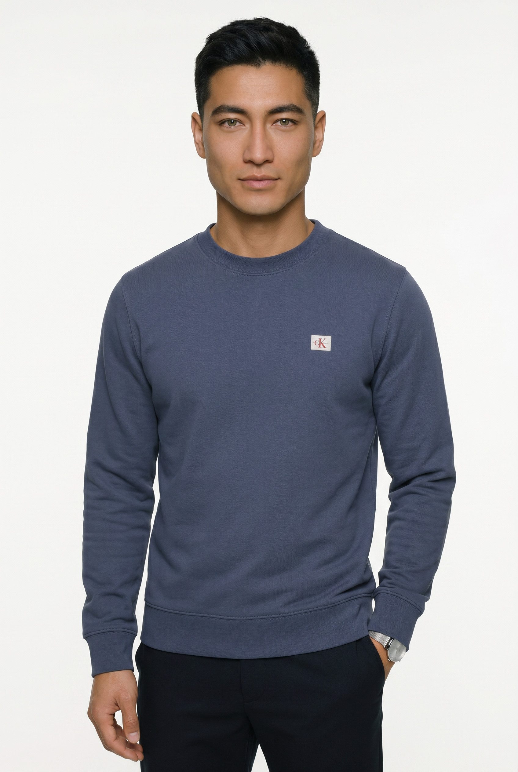 Calvin Klein Jeans Sweatshirt 400GSM TRRY BDG CRWN Mit Rundhalsausschnitt