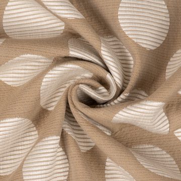 Prestigious Textiles Stoff Dekostoff Jacquard Polsterstoff Pia Stone Kreise beige 1,45m Breite