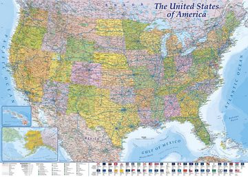 Close Up Spiel, USA Karte Puzzle 2000 Teile MAPS IN MINUTES