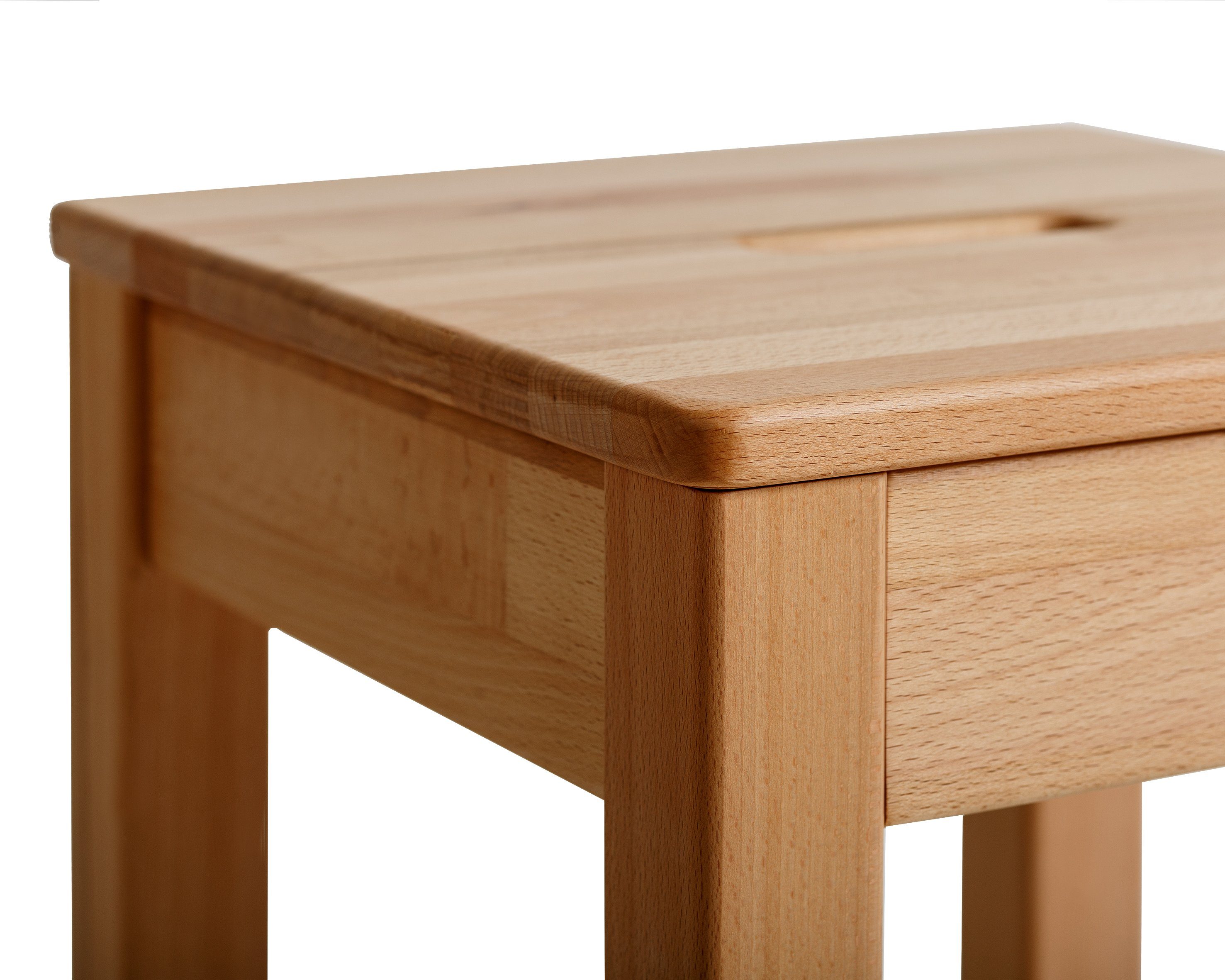 Krok Wood Hocker 1x Hocker mit Eingriff Tomas aus Massivholz – Bild 4 von 5