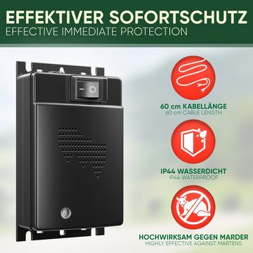 Veddelholzer Garten Ultraschall-Tierabwehr Marderschreck Auto Autobatteriebetriebene Ultraschall Frequenzbereich, 1-tlg.