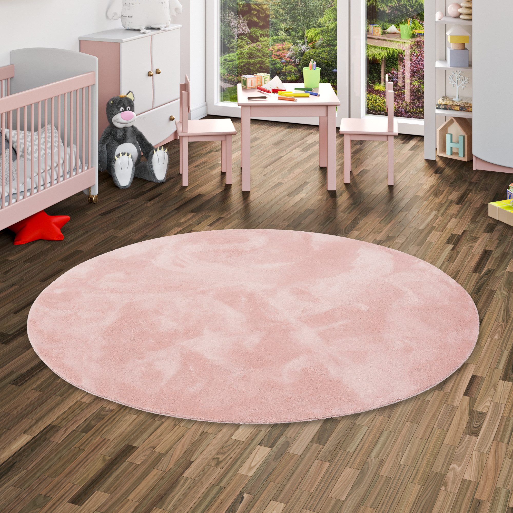 Pergamon Kinderteppich Kinder Super Soft Fellteppich Pearl Kids Rund, Rund, Höhe: 19 mm