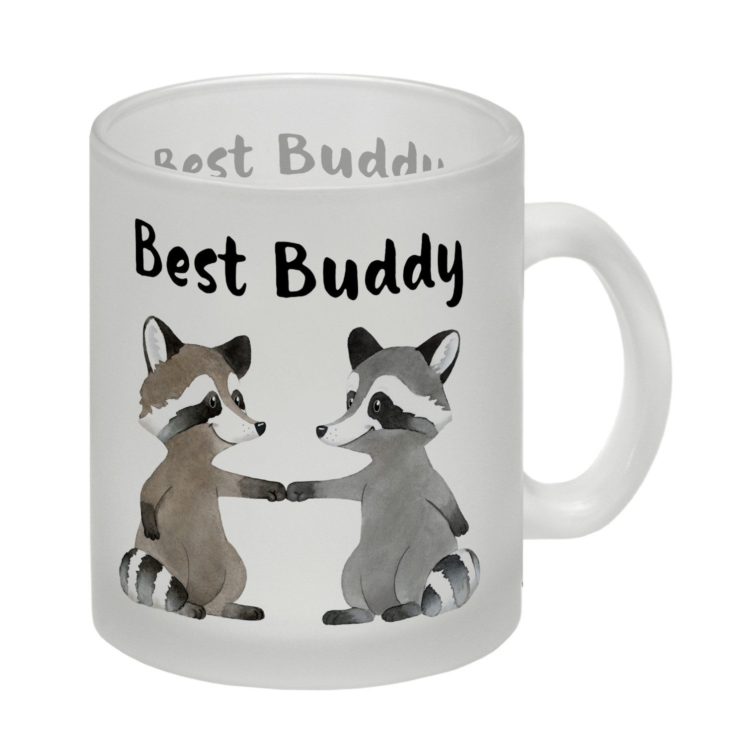 speecheese Tasse Waschbär Bruder und Kumpel Glas Tasse mit Spruch Best