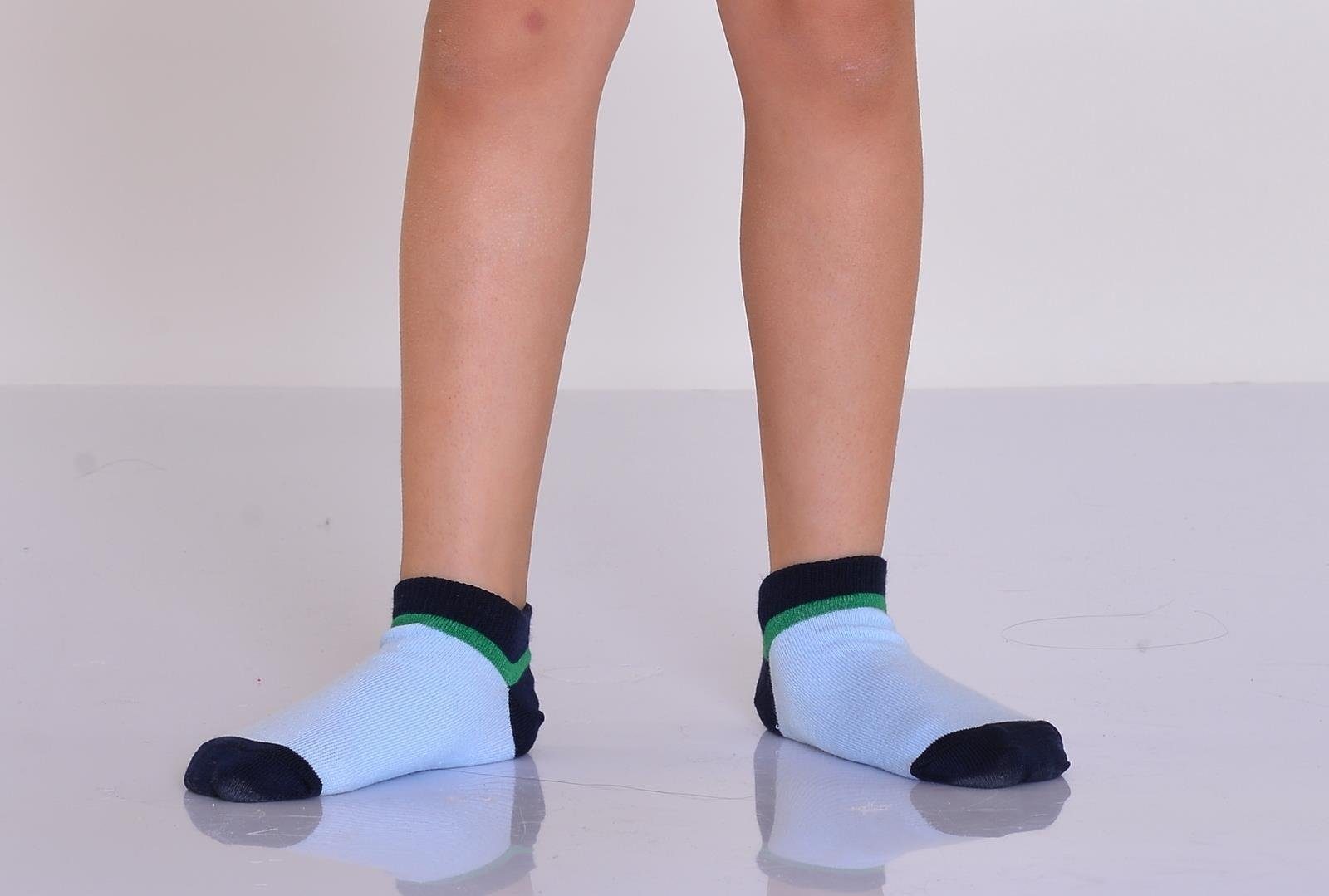 LOREZA Kurzsocken 12 2 Paar Modell Kurzsocken Socken Jungen Mädchen Kindersocken Uni (Paar, 12-Paar) 12-Paar