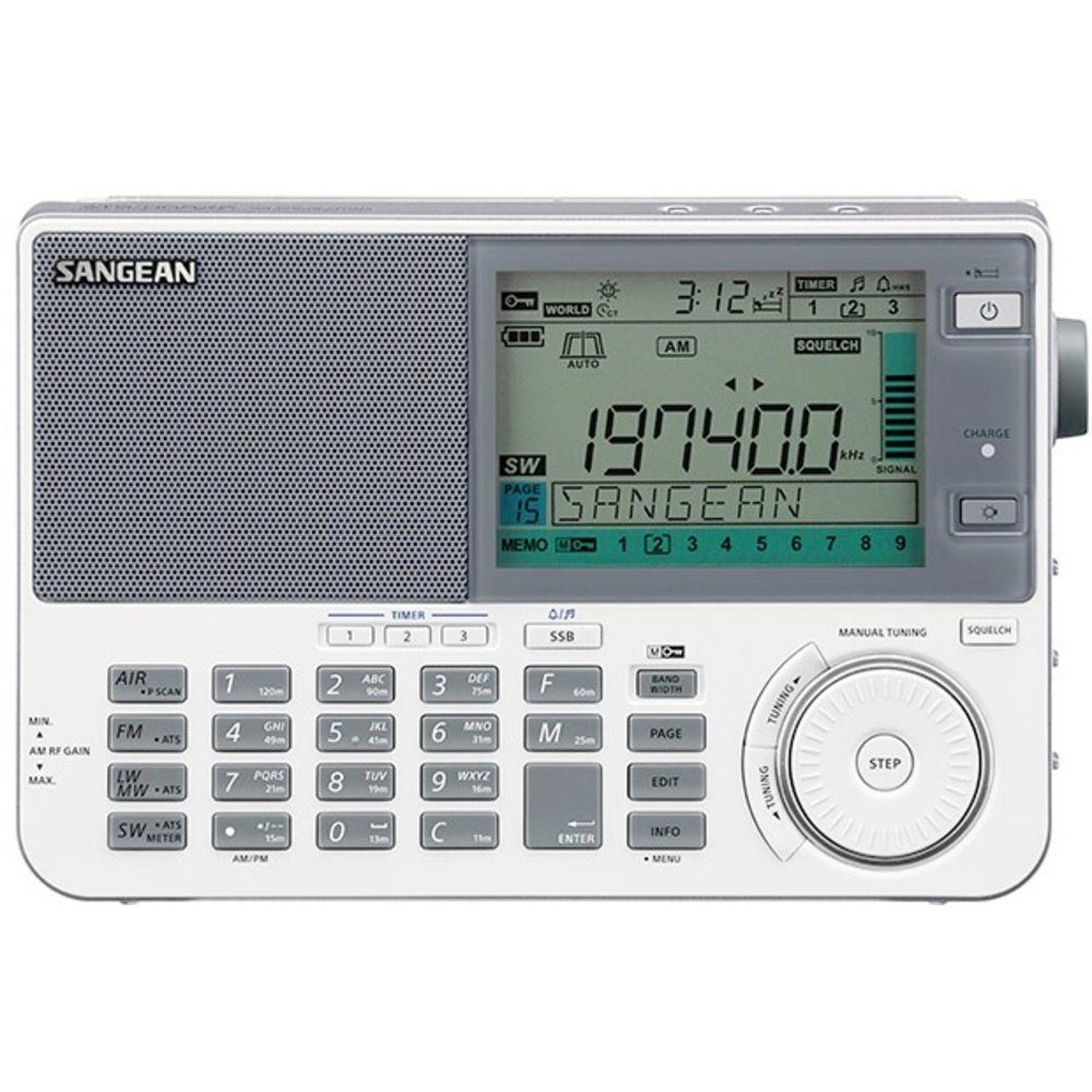 UKW, LW, ATS-909X2 Sangean Weiß Sangean Radio Weckfunktion Weltempfänger MW