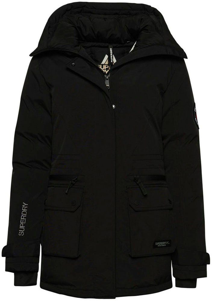 Black mit PADDED vielen Steppjacke Superdry JACKET CITY PARKA Details