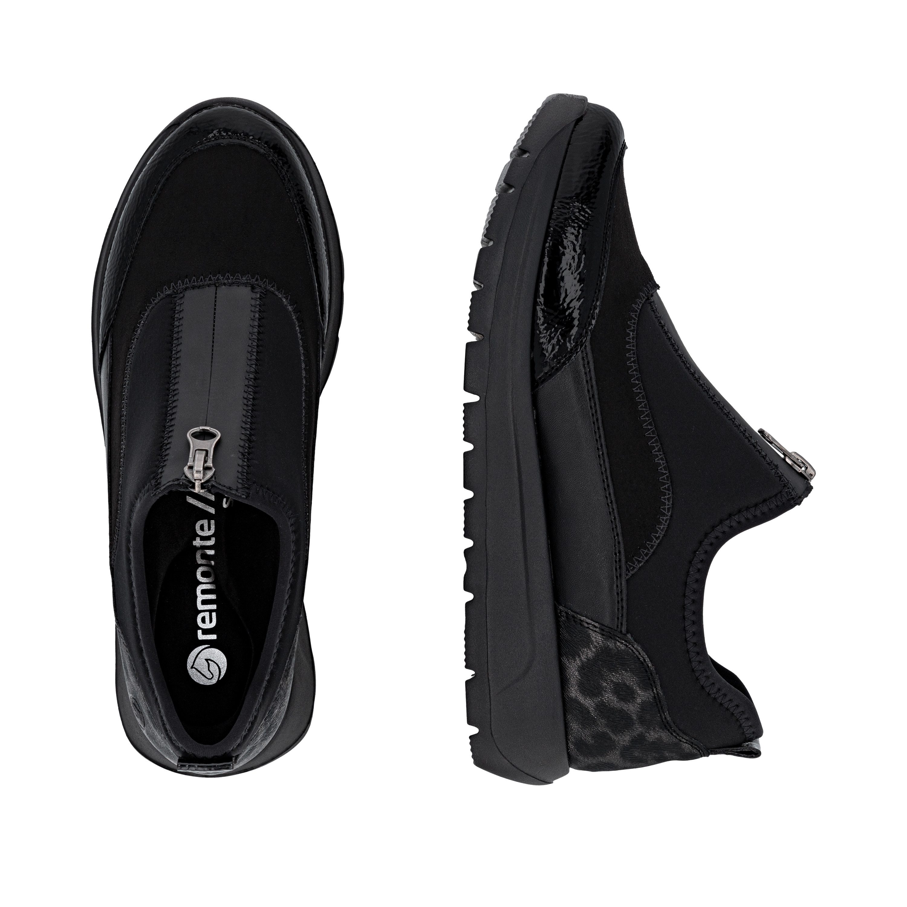 Remonte Plateausneaker Halbschuh, Casual-Sneaker mit Lackdetails