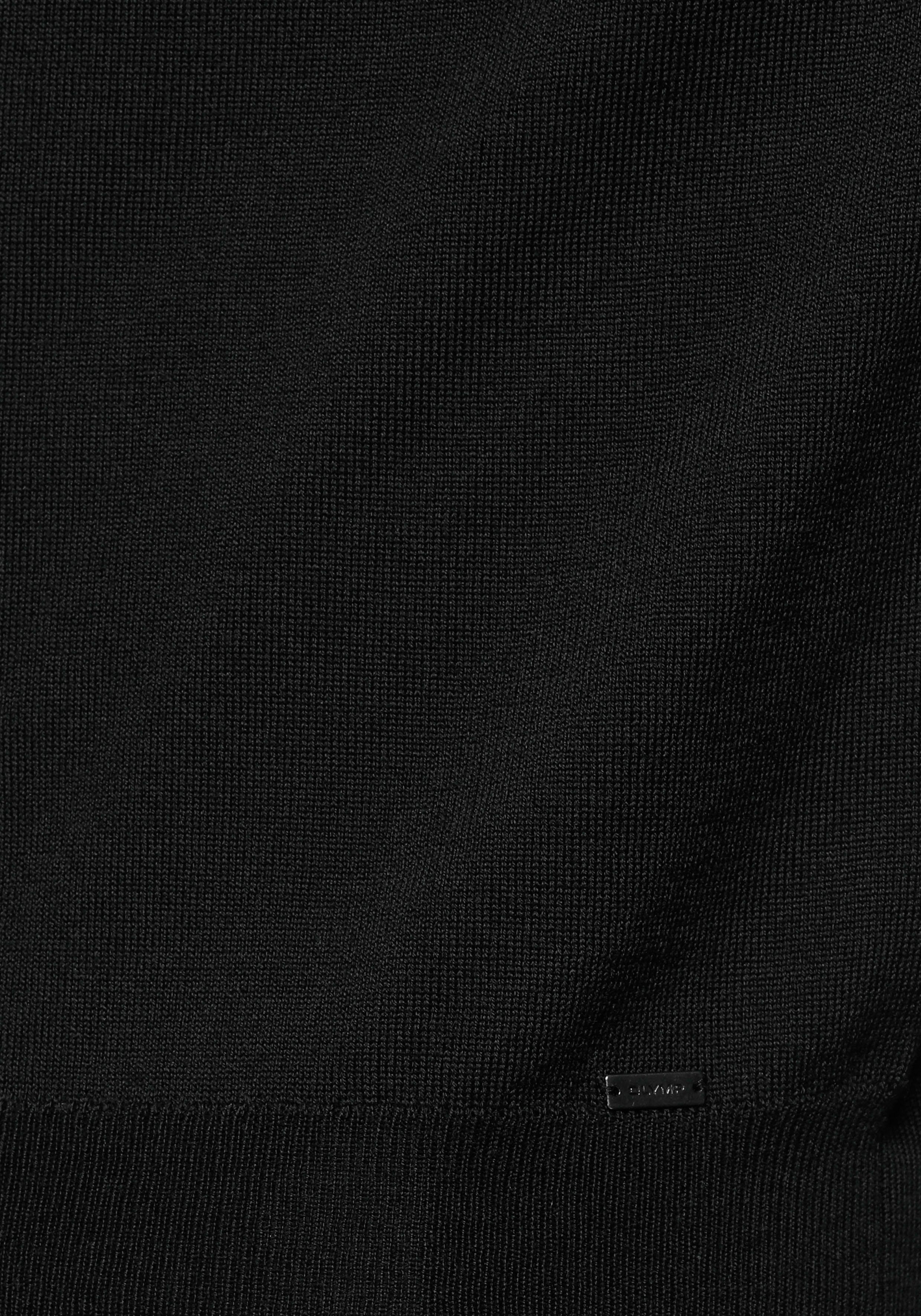 Strickpullover schwarz moderner OLYMP Luxor Rundhalspullover