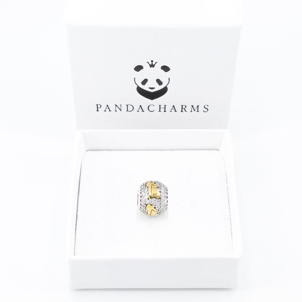 PANDACHARMS Bead Goldkatze Pavé Charm für Charm Armband, 925 Sterling Silbe günstig online kaufen