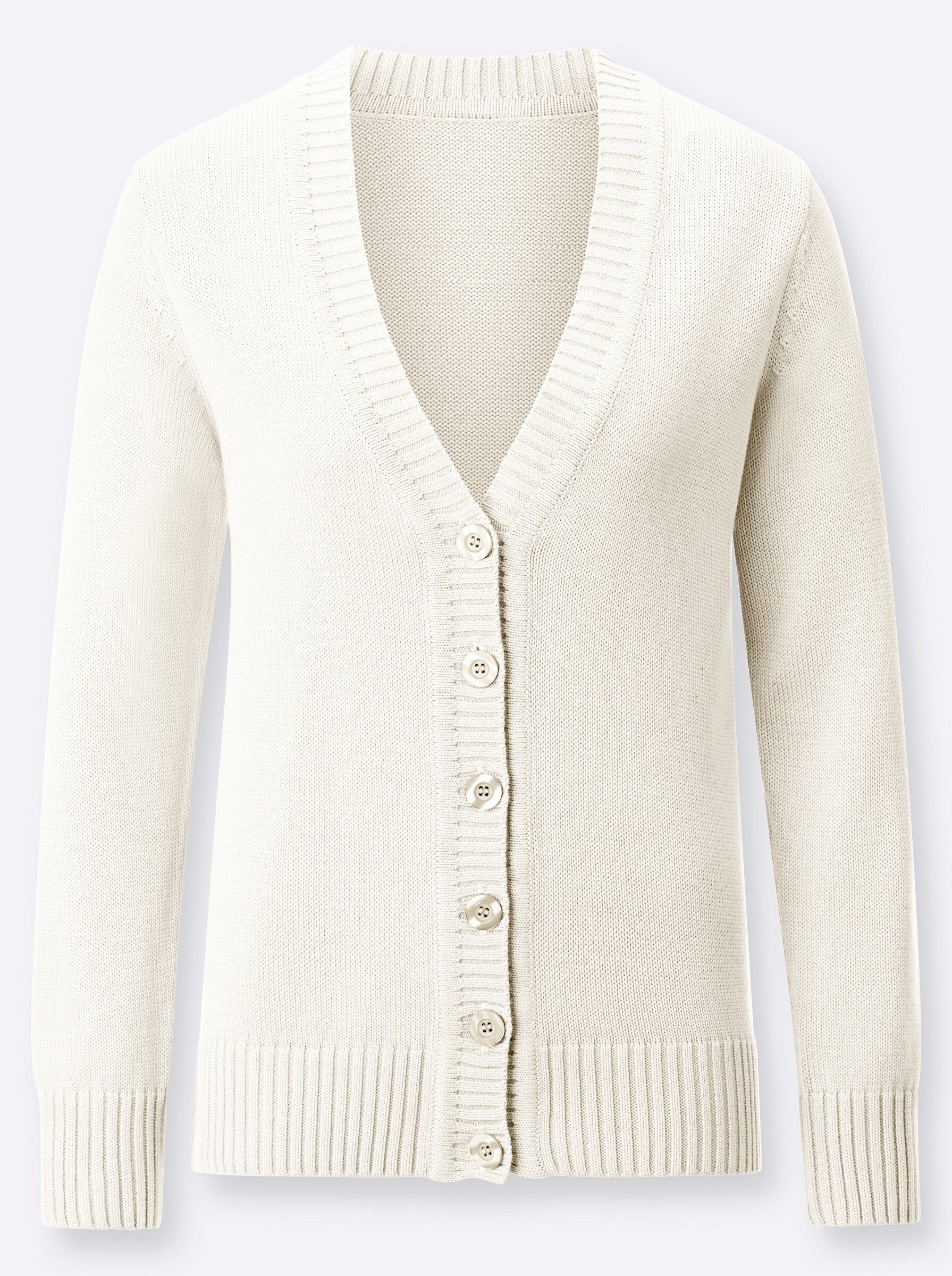 Strickjacke Strickjacke Langarm Materialmix