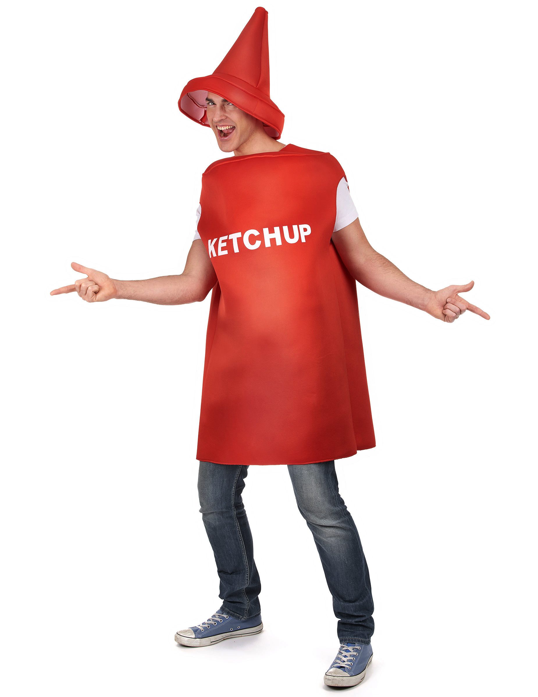 Kostüm Ketchup-Kostüm Ketchub-Tube rot-weiss