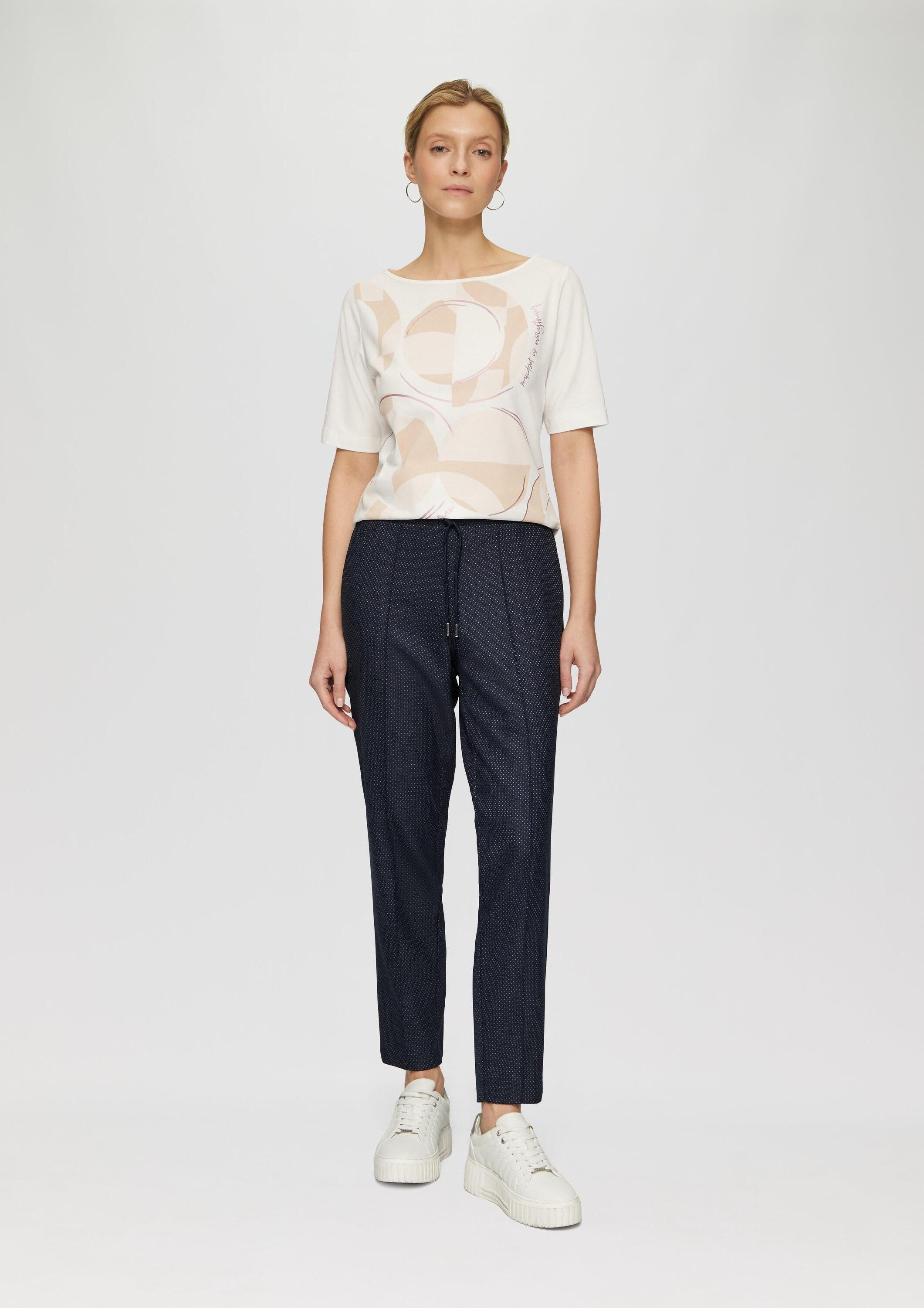 s.Oliver 7/8-Hose Hose Fein gepunktete Jogpants mit Tapered Leg günstig online kaufen