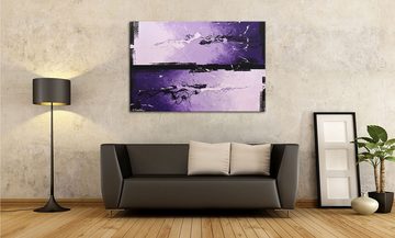 WandbilderXXL Gemälde Purple Moment 120 x 80 cm, Abstraktes Gemälde, handgemaltes Unikat