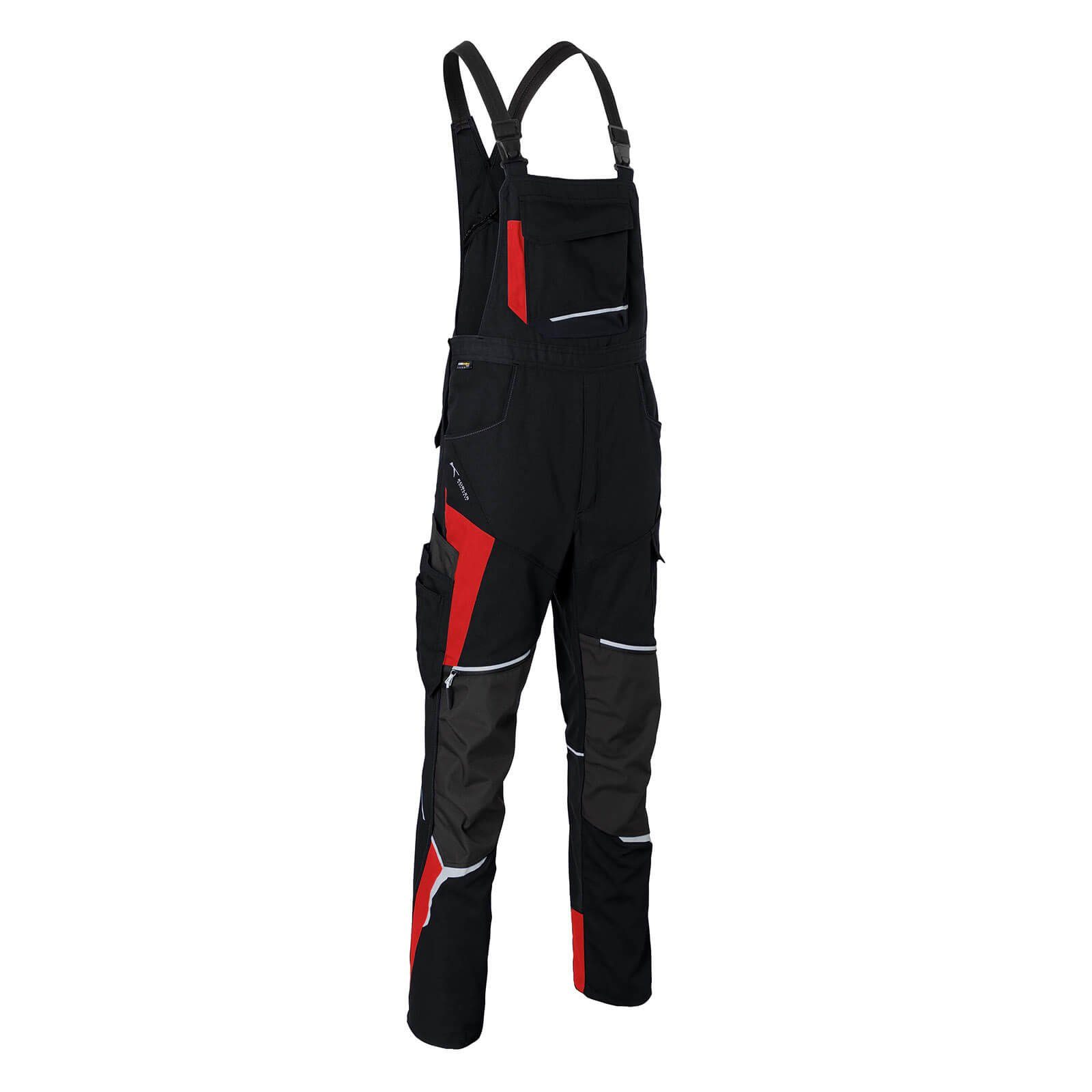 Latzhose Kübler Bodyforce Latzhose schwarz/mittelrot