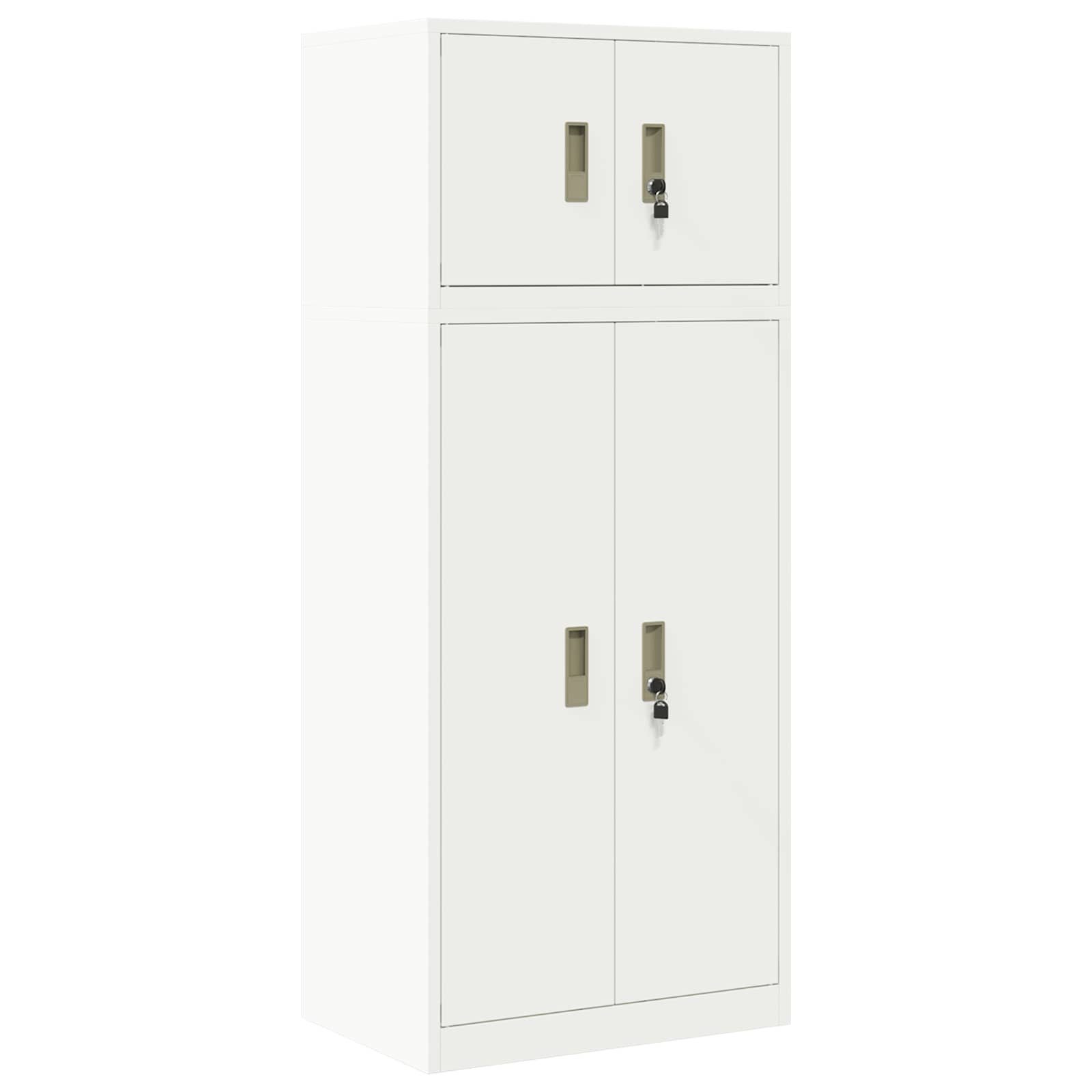 vidaXL Aktenschrank Aufbewahrungsschrank 2 stk. Weiß 60 x 40 x 145 cm Stahl (2-St)